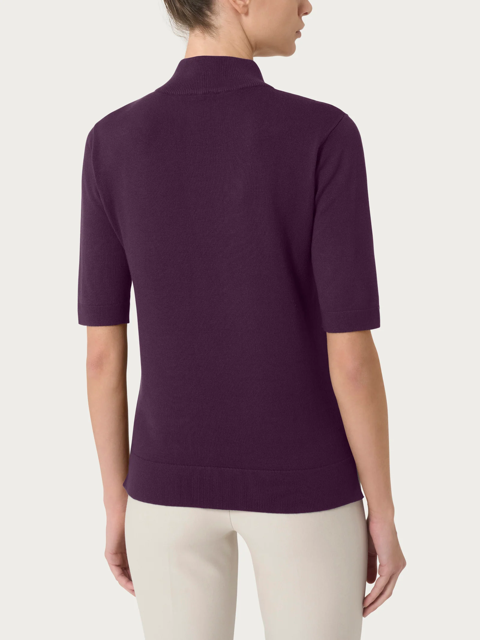 Lupetto con manica corta Four Seasons - Plum Perfect - Image 2