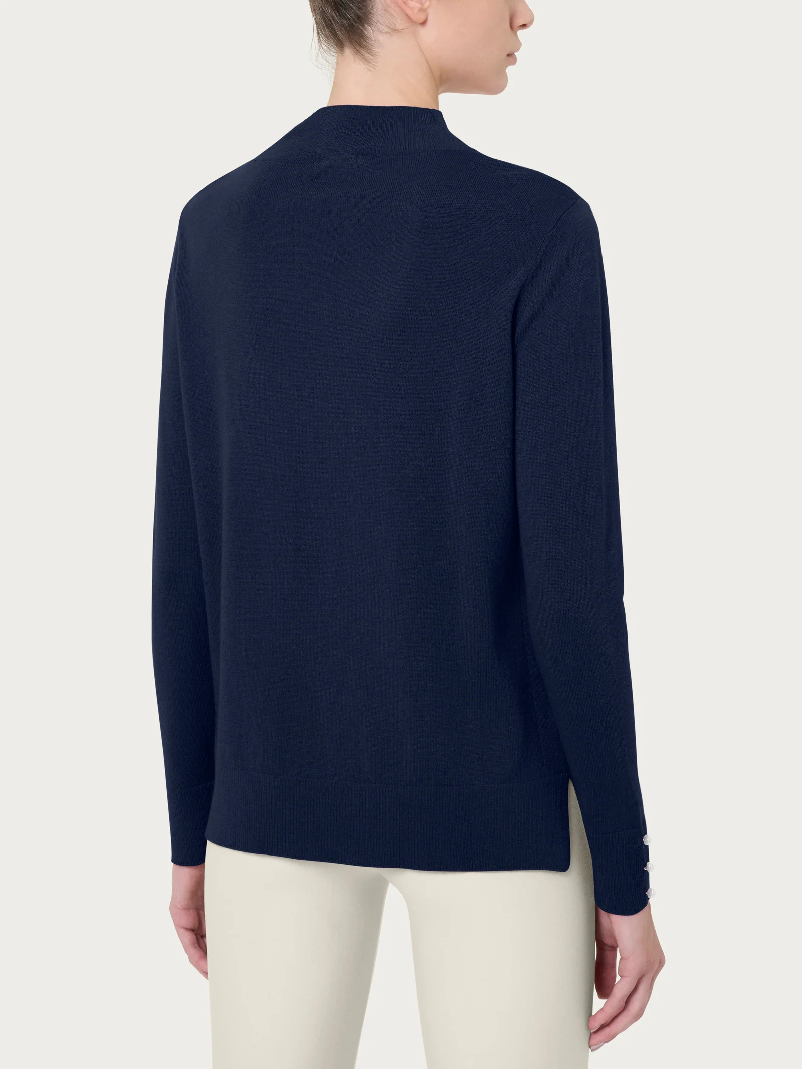 Lupetto con perline in Merino Soft - Bleu - Image 2