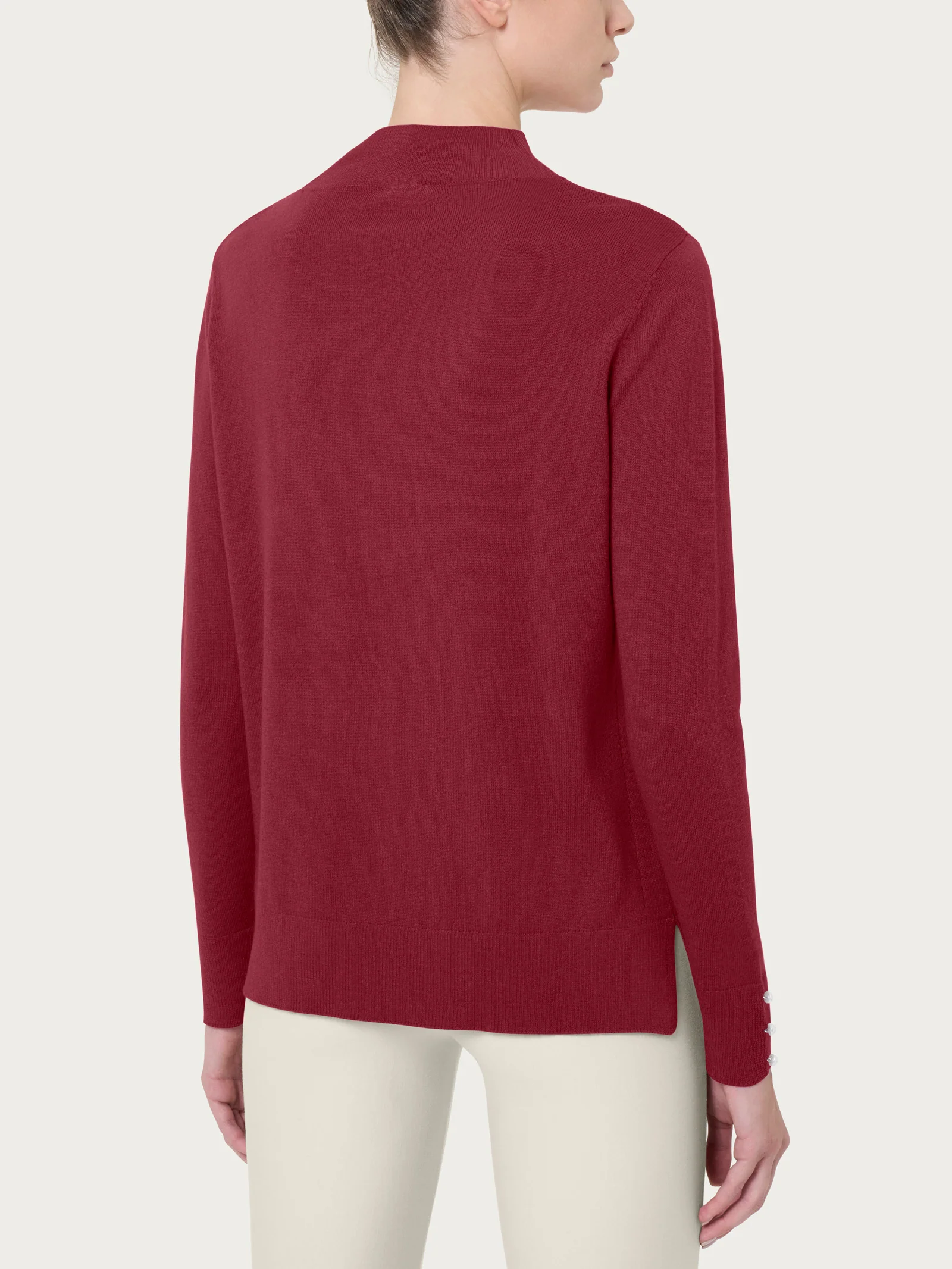 Lupetto con perline in Merino Soft - Tibetan Red - Image 2