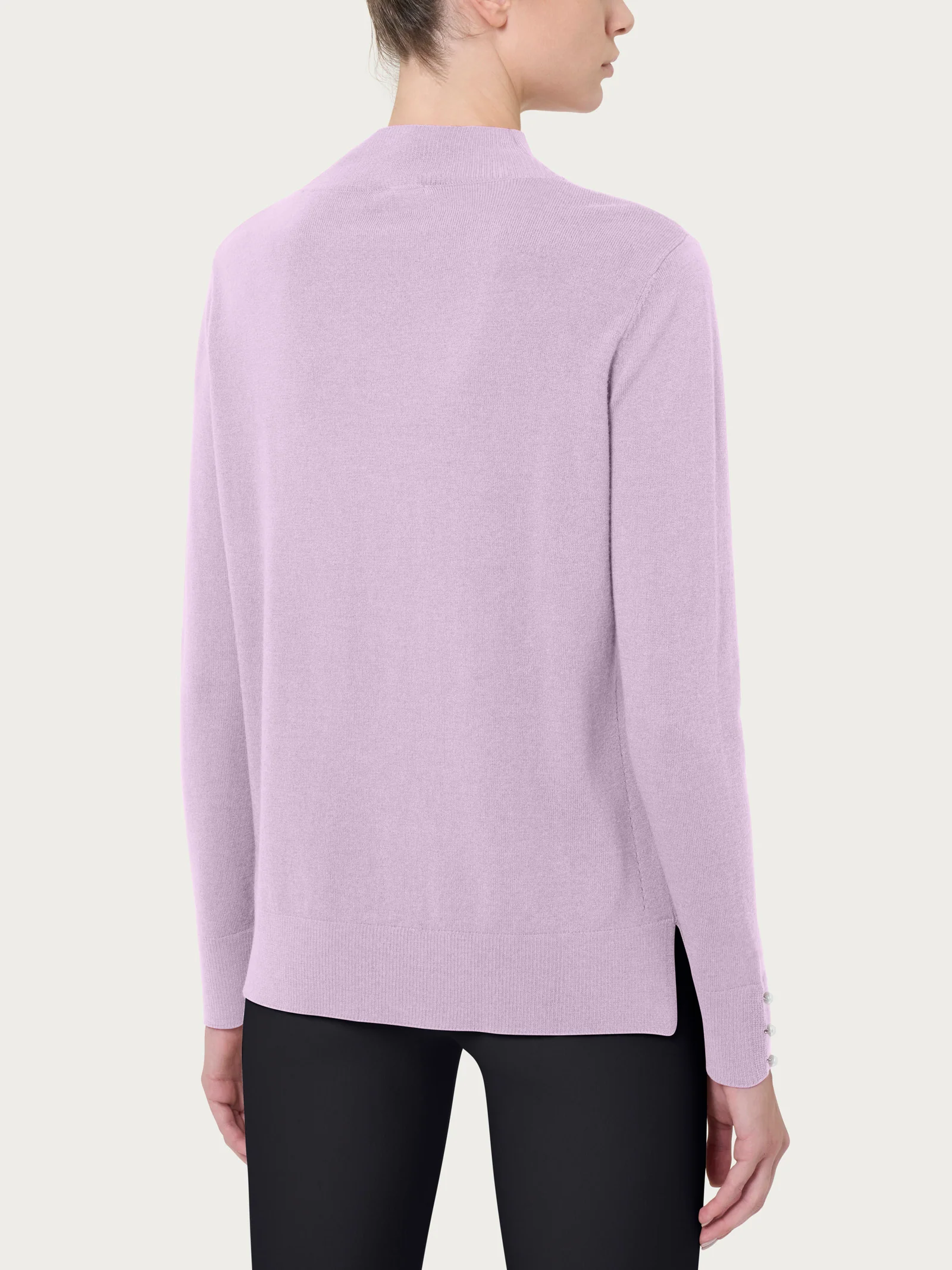 Lupetto con perline in Merino Soft - Orchid Petal - Image 2