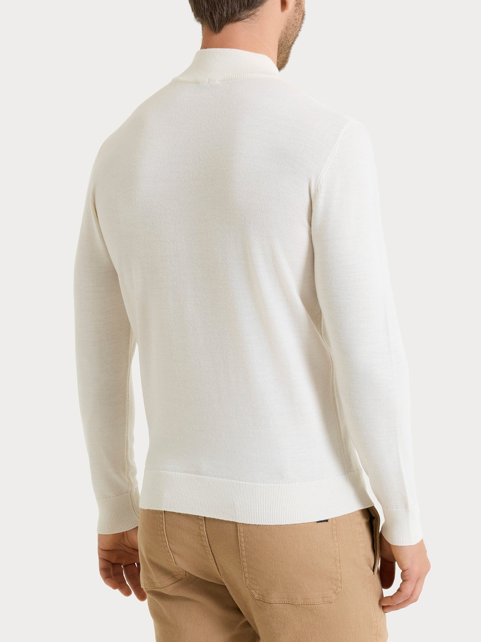 Lupetto in maglia unita in Merino Soft - Avorio - Image 2