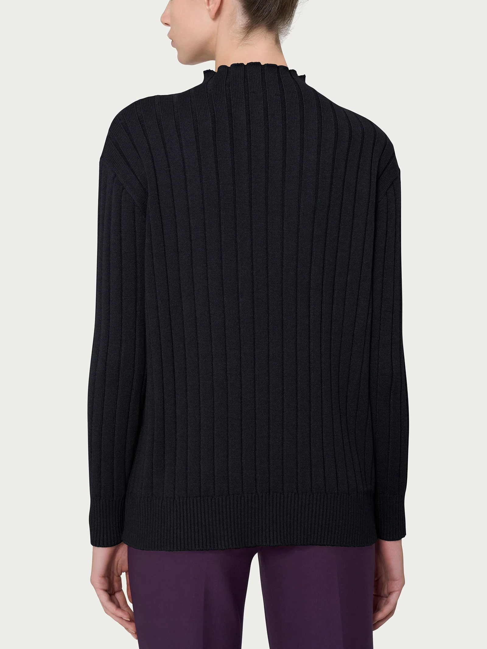 Lupetto Knit Rib in Super Soft - Nero - Image 2