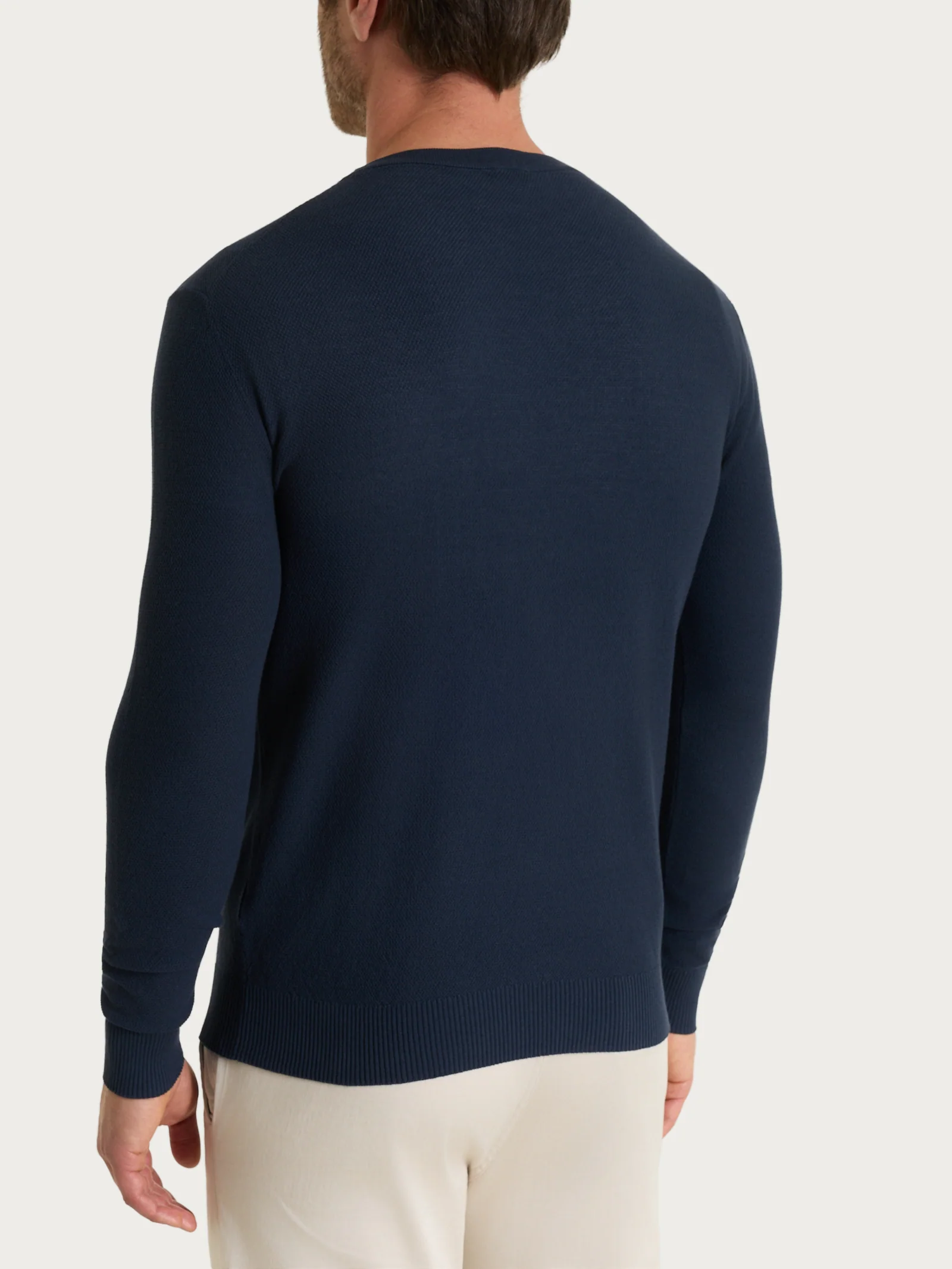 Maglia a manica lunga in punto piquet di Puro Cotone - Outer Space - Image 2