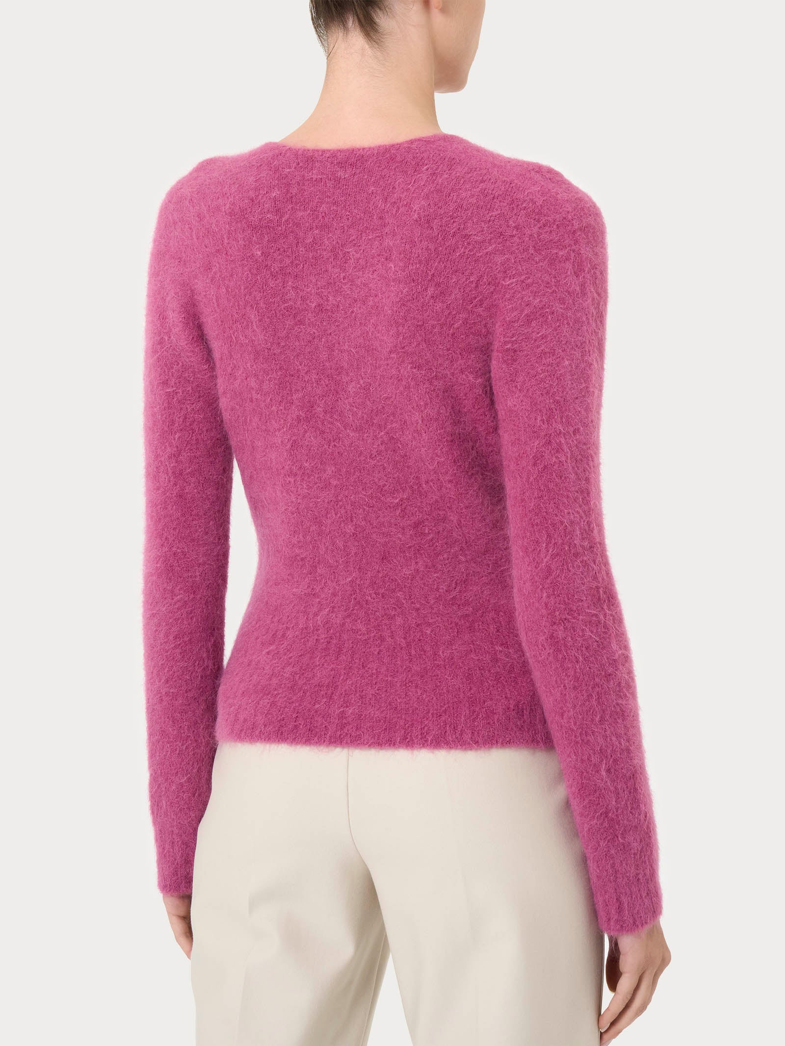 Maglia ad incrocio in misto lana e alpaca - Red Violet - Image 2