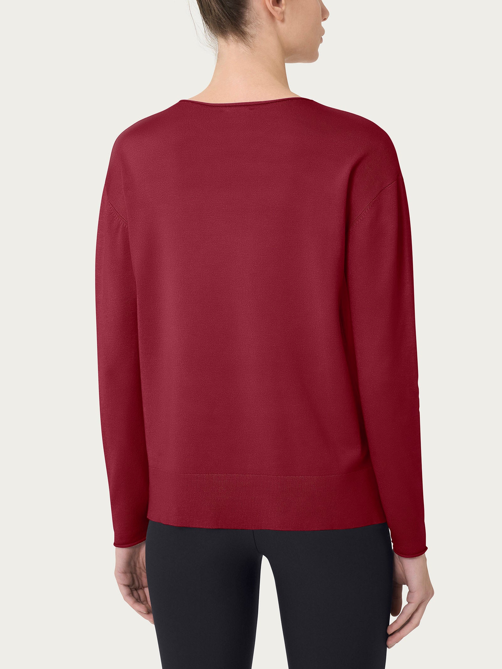 Maglia asimmetrica con girocollo Four Seasons - Tibetan Red - Image 2