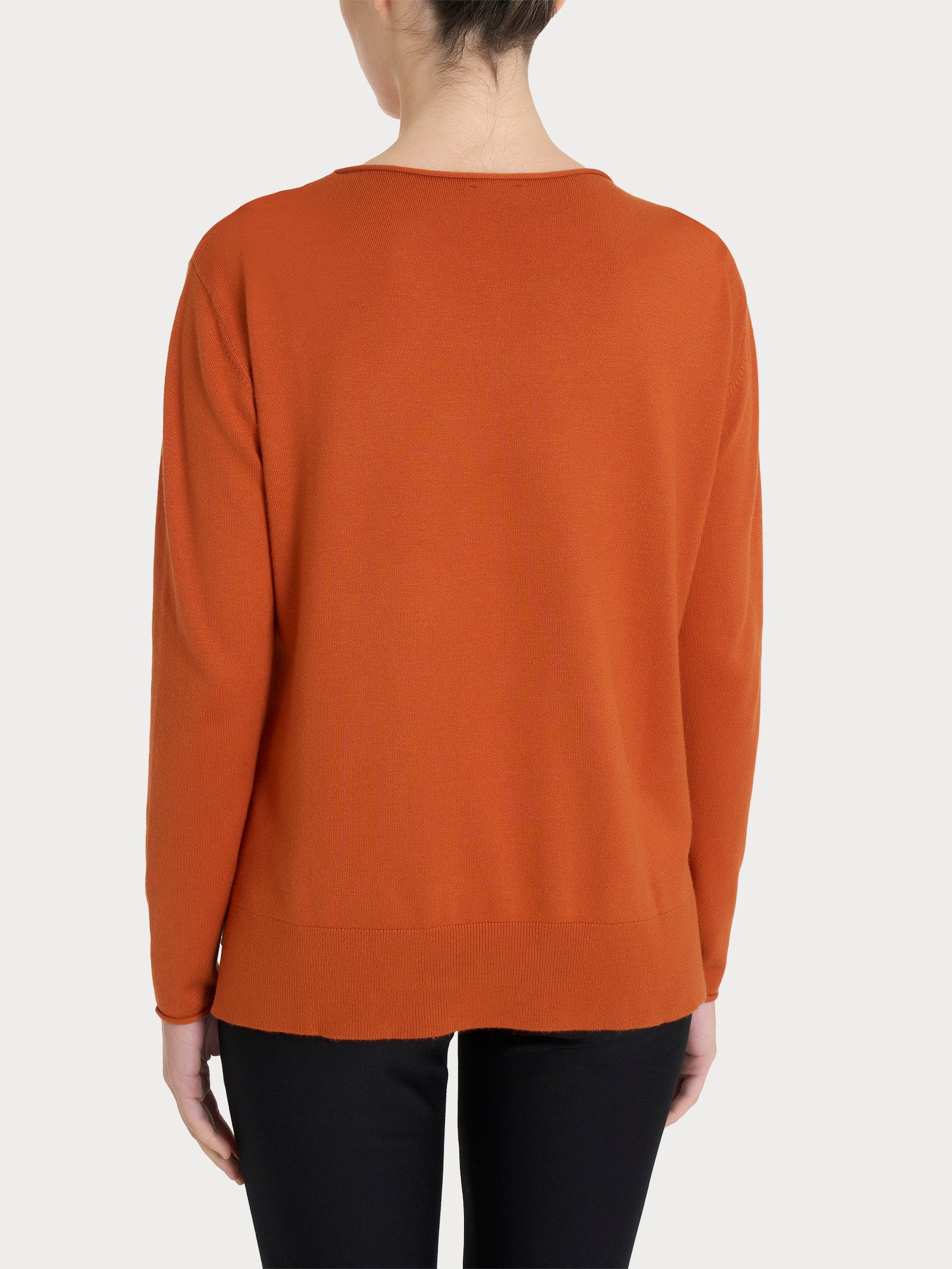 Maglia asimmetrica con girocollo Four Seasons - Rust - Image 2