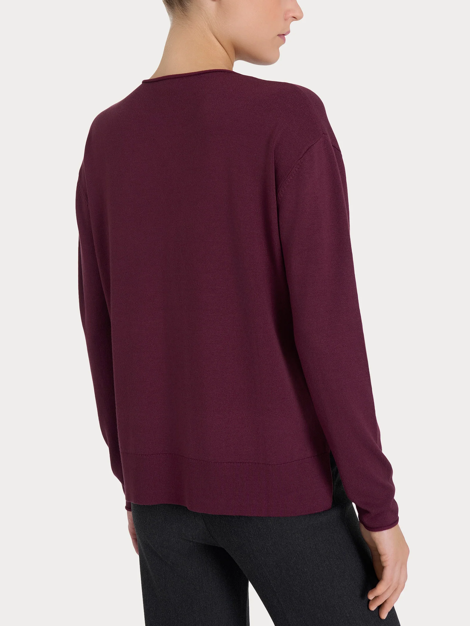 Maglia asimmetrica con girocollo Four Seasons - Fig - Image 2