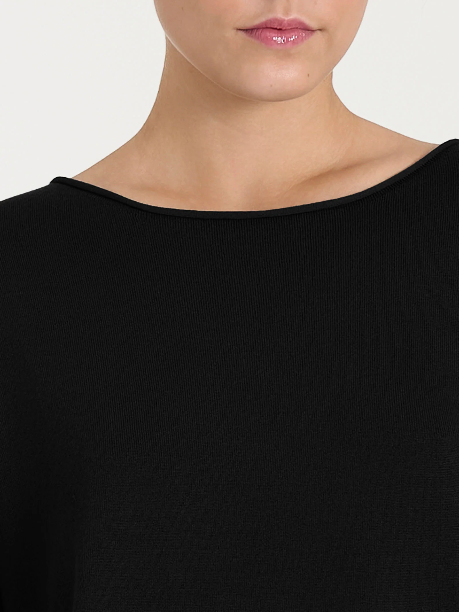 Maglia asimmetrica con scollo a barchetta Four Seasons - Nero - Image 3