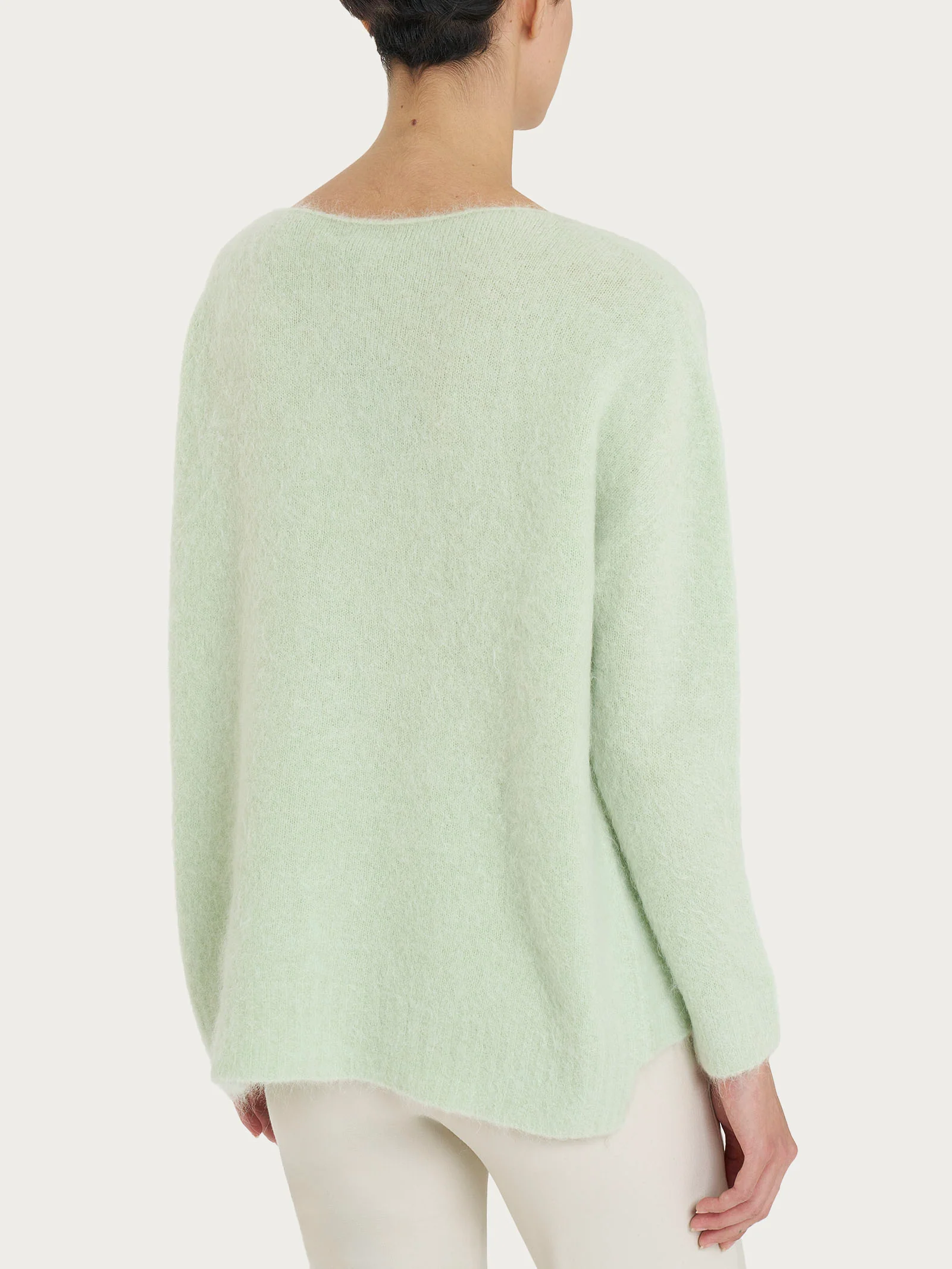 Maglia con collo a barchetta in misto lana e alpaca - Gleam - Image 2