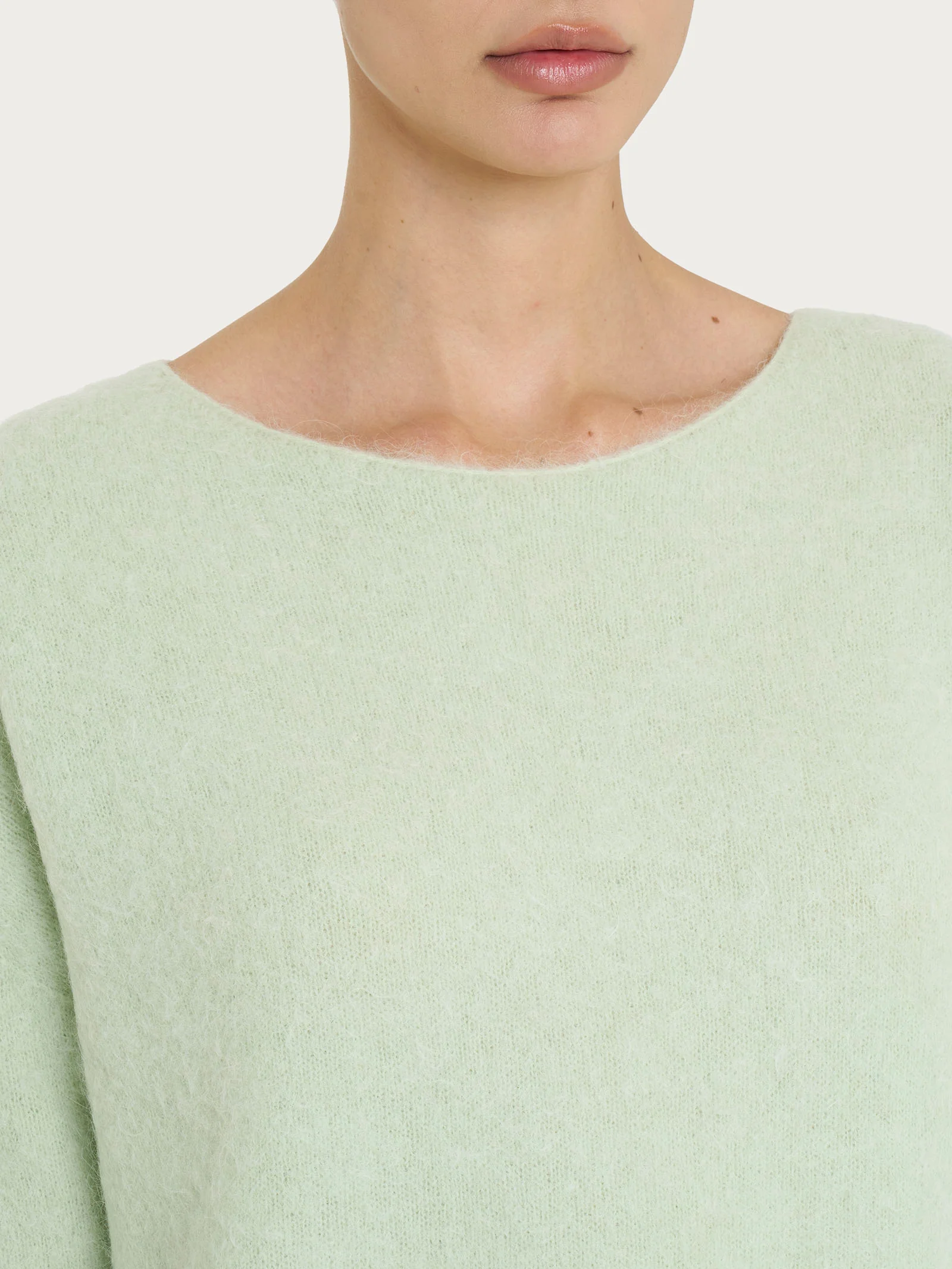 Maglia con collo a barchetta in misto lana e alpaca - Gleam - Image 3