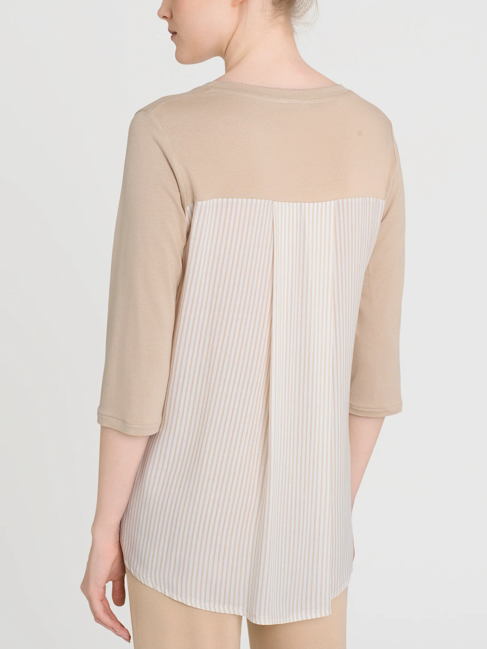 Maglia con manica 3/4 e retro con stripes in Misto Viscosa - Fant. Irish Cream - Image 2
