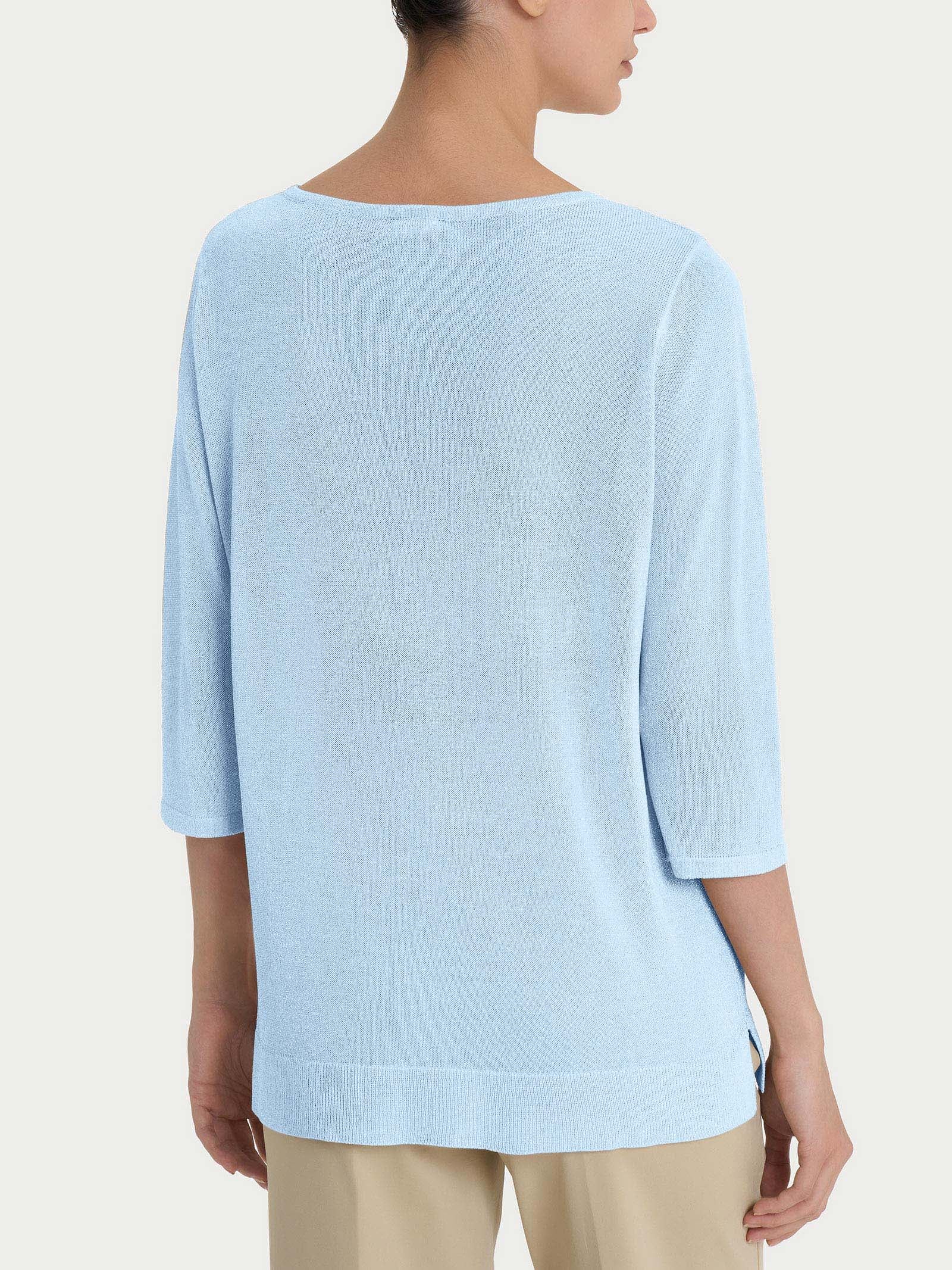 Maglia con manica 3/4 in Crêpe Lurex - Skyway - Image 2