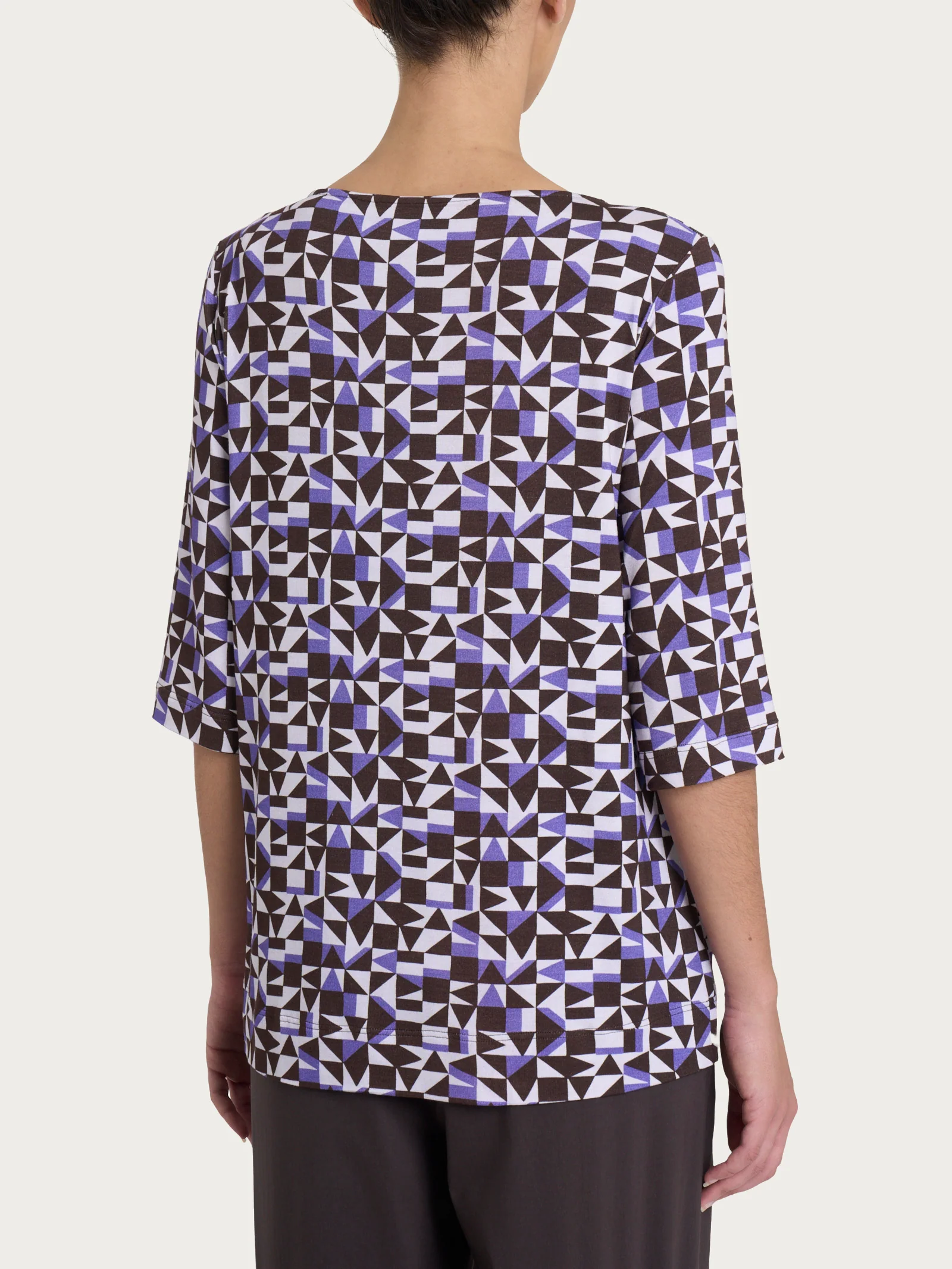 Maglia con scollo a barchetta e geometric pattern in Viscosa Summer - Fant. Thistle - Image 2