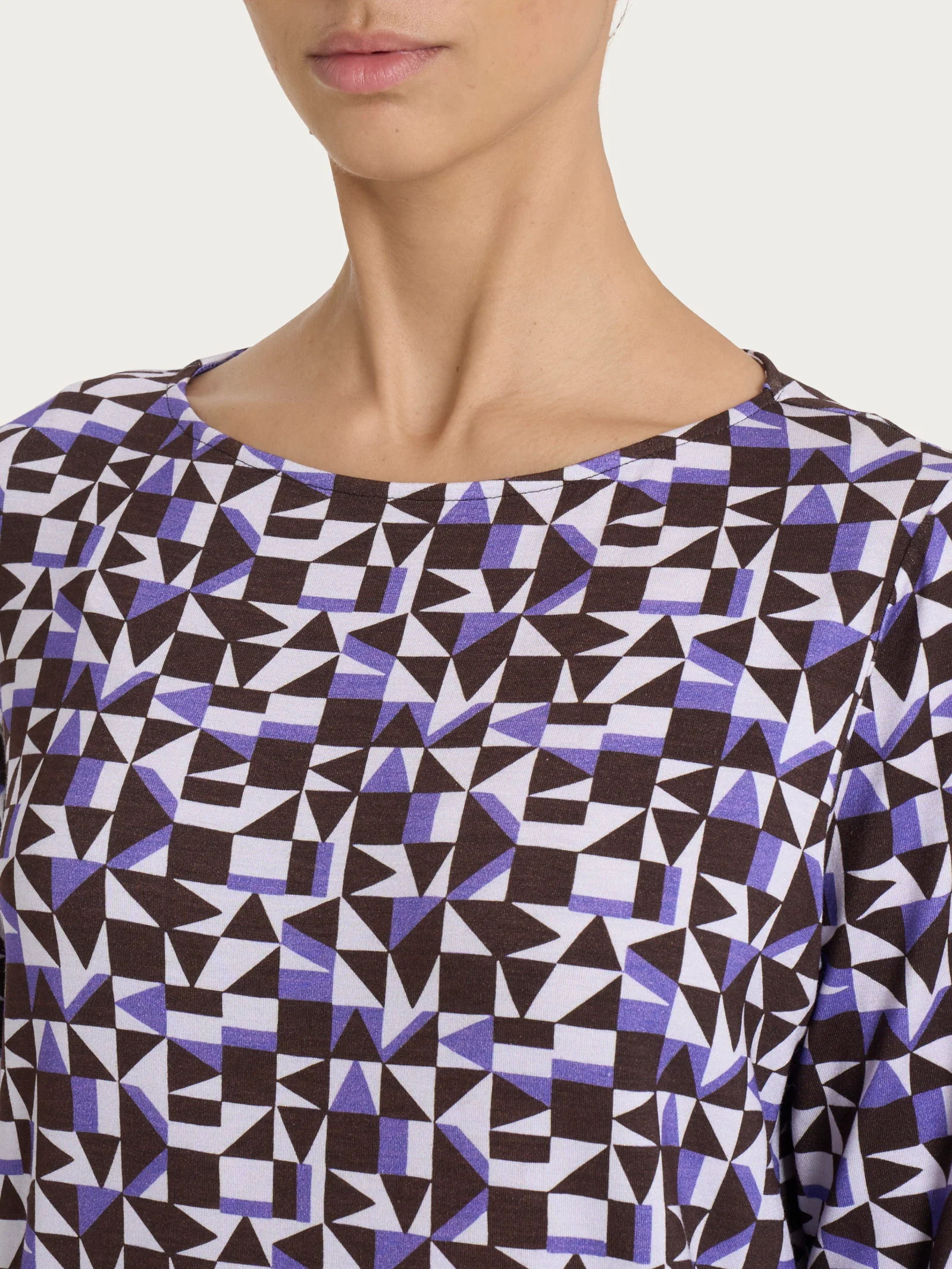 Maglia con scollo a barchetta e geometric pattern in Viscosa Summer - Fant. Thistle - Image 3