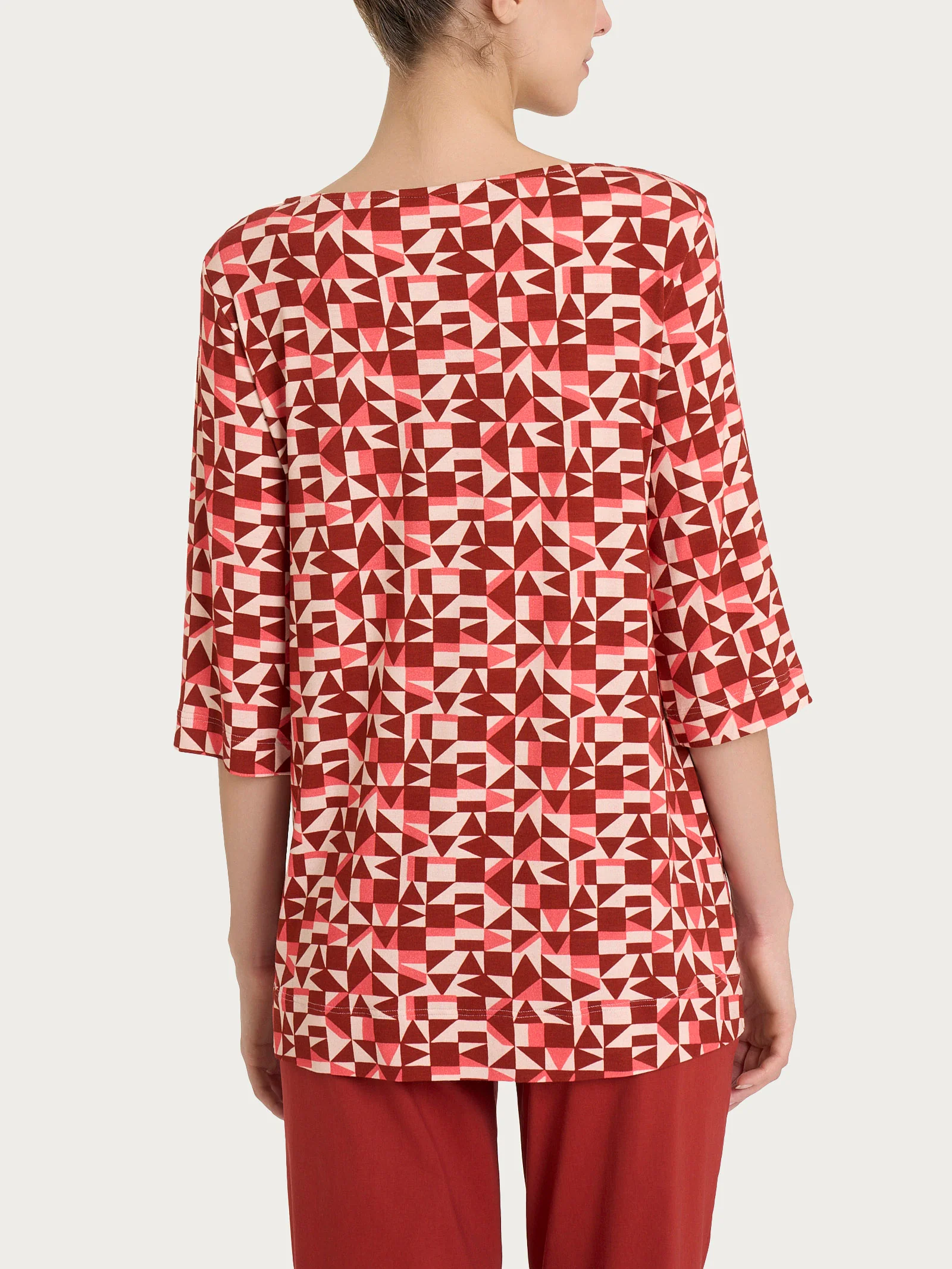 Maglia con scollo a barchetta e geometric pattern in Viscosa Summer - Fant. Dubarry - Image 2