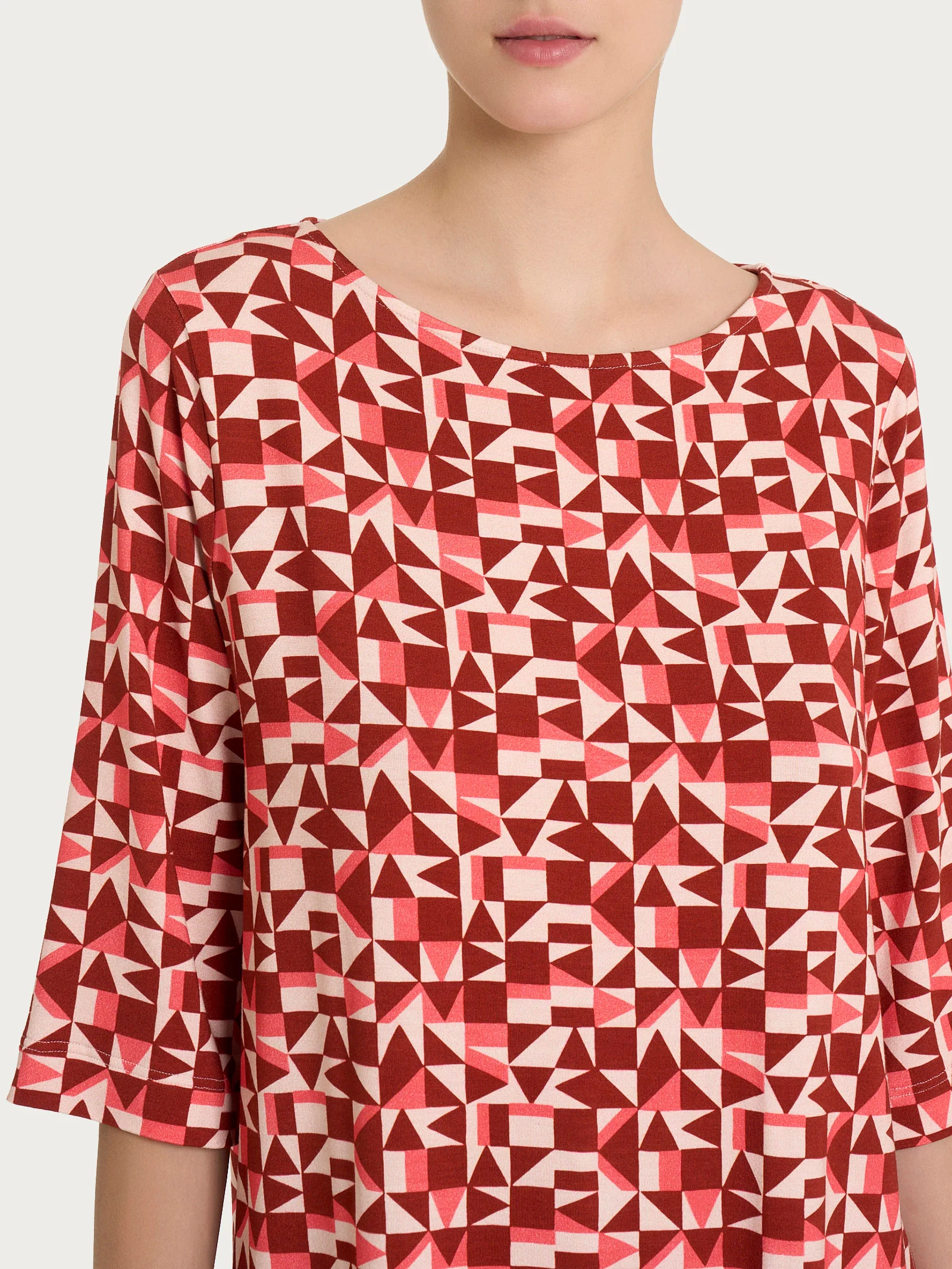 Maglia con scollo a barchetta e geometric pattern in Viscosa Summer - Fant. Dubarry - Image 3
