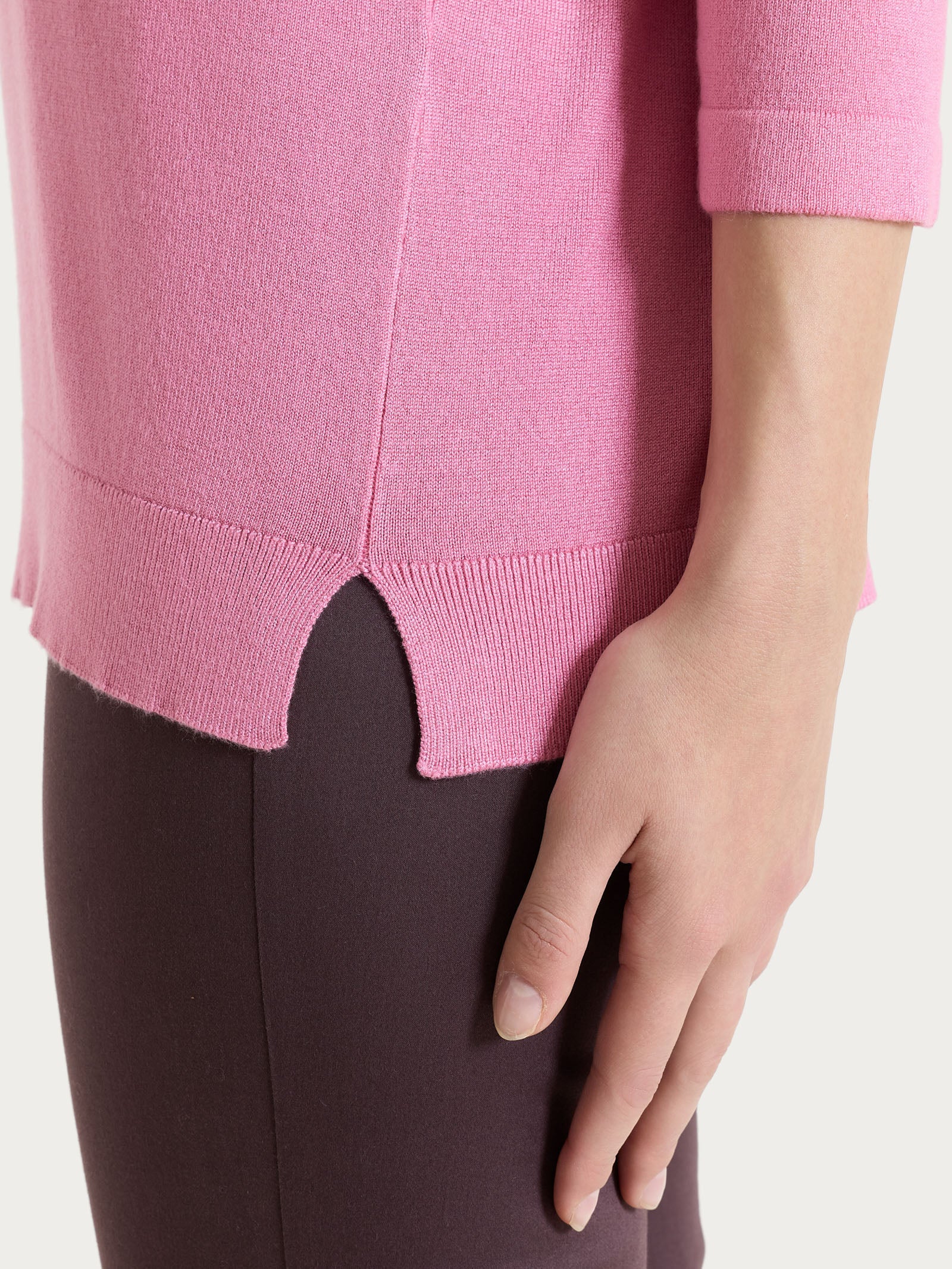 Maglia con scollo a V e con manica 3/4 in Summertime - Cashmere Rose - Image 3
