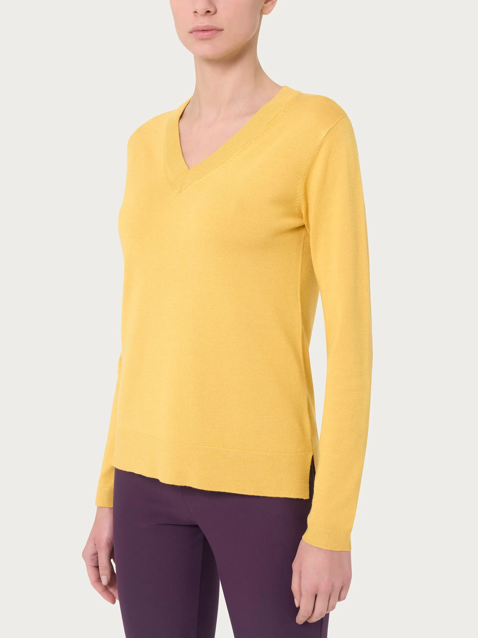 Maglia con scollo a V Four Seasons - Misted Yellow - Image 5