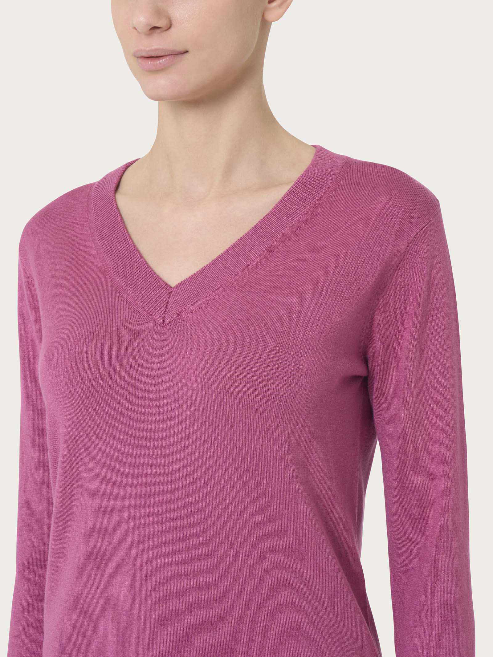 Maglia con scollo a V Four Seasons - Red Violet - Image 3