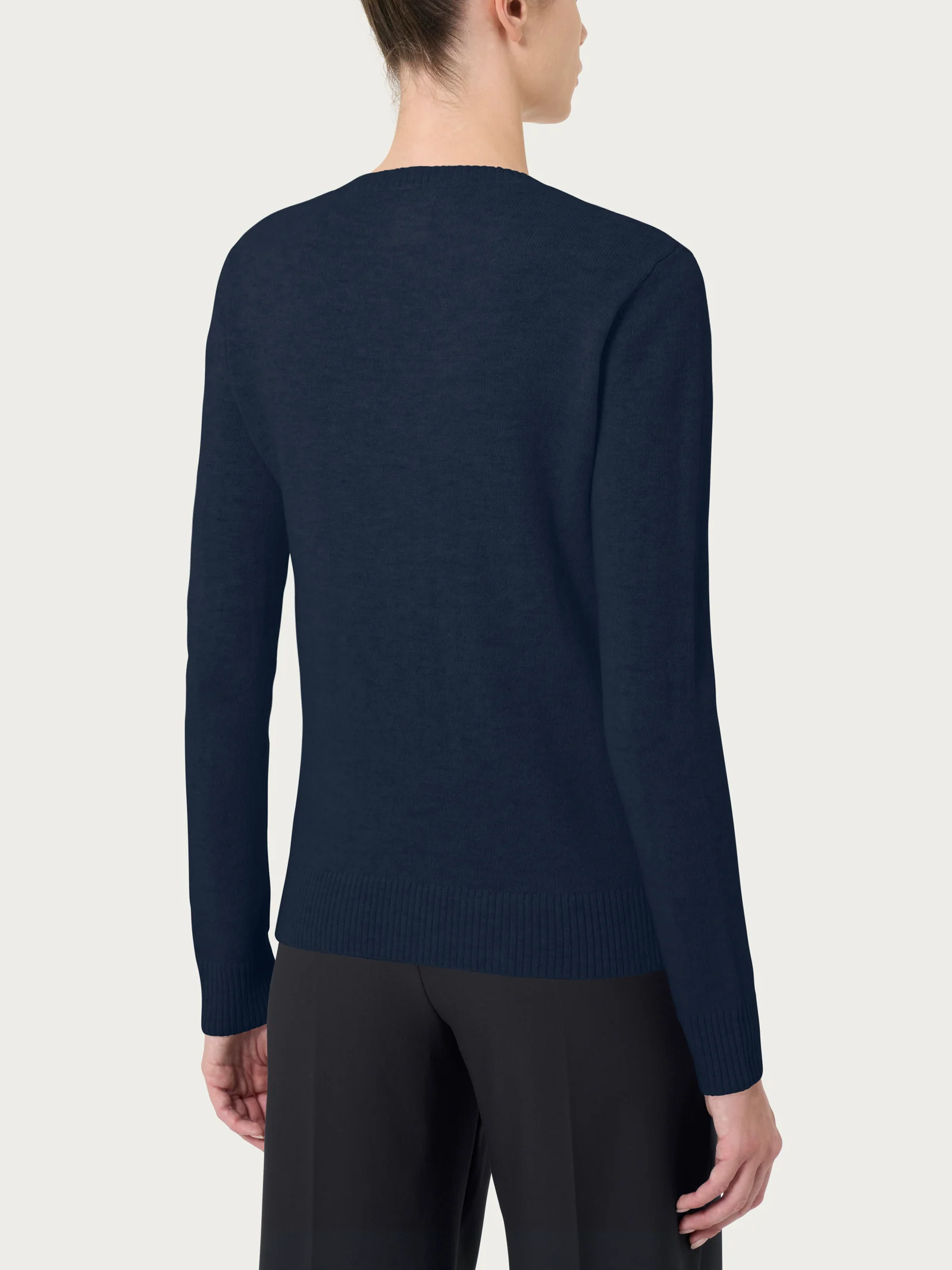 Maglia con scollo a V in cashmerino - Outer Space - Image 2