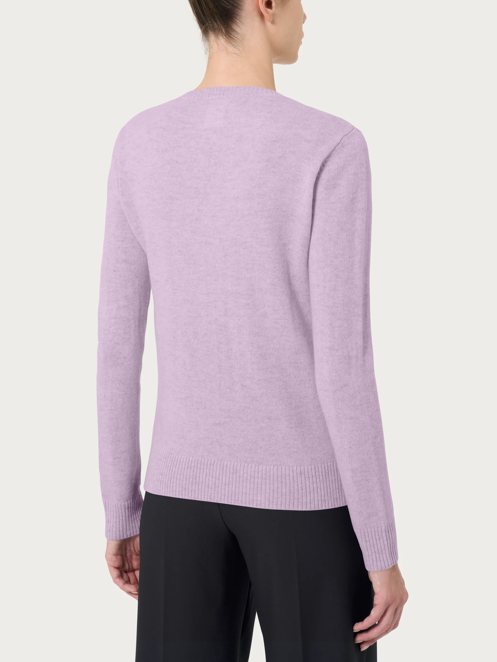 Maglia con scollo a V in cashmerino - Orchid Petal - Image 2