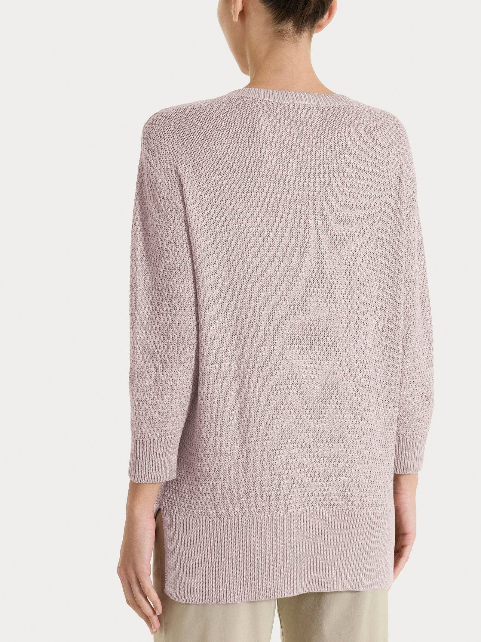 Maglia con scollo a V in Lurex Rice Stitch - Sphinx - Image 2