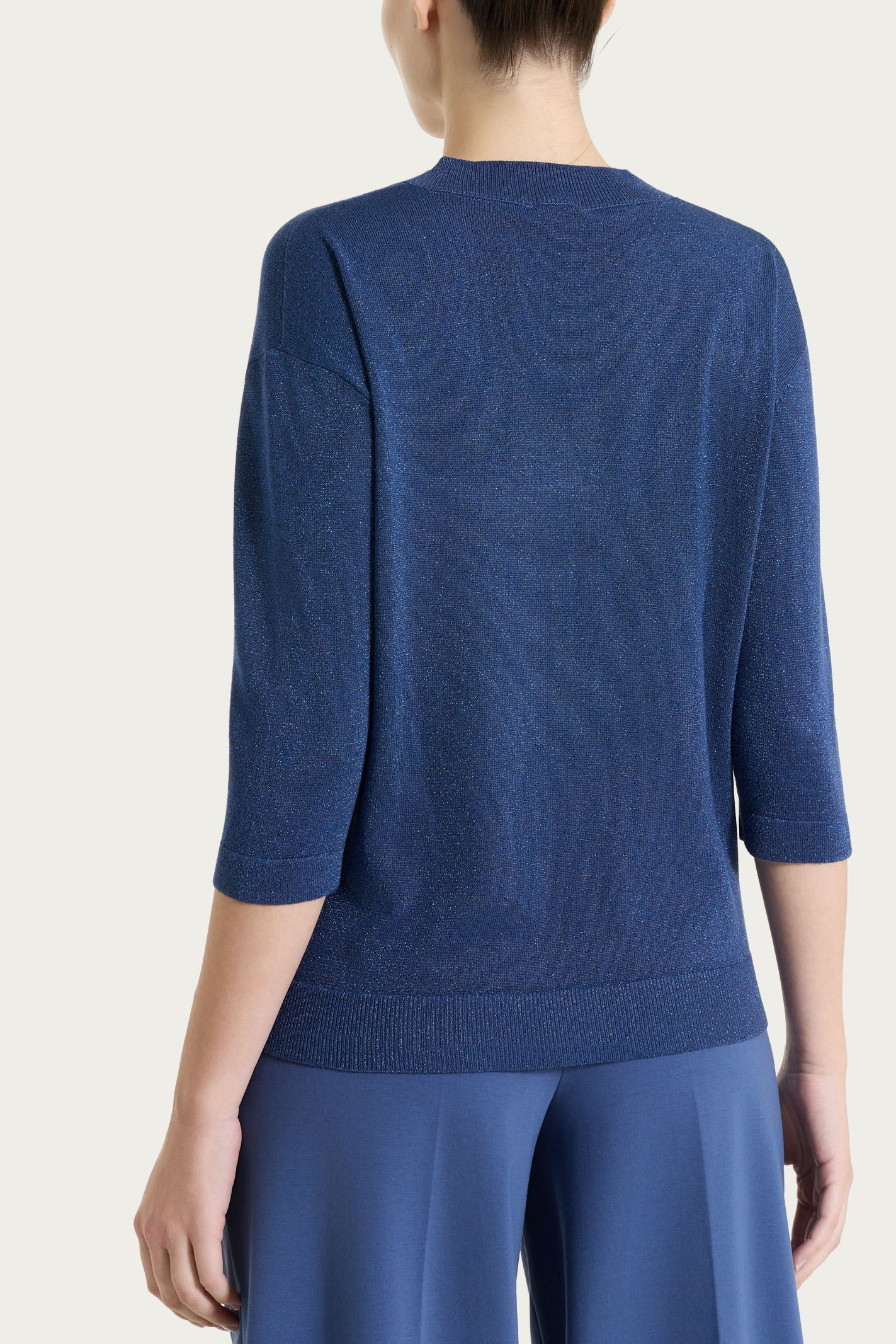 Maglia con scollo a V in Lurex Summertime - Oceana - Image 2
