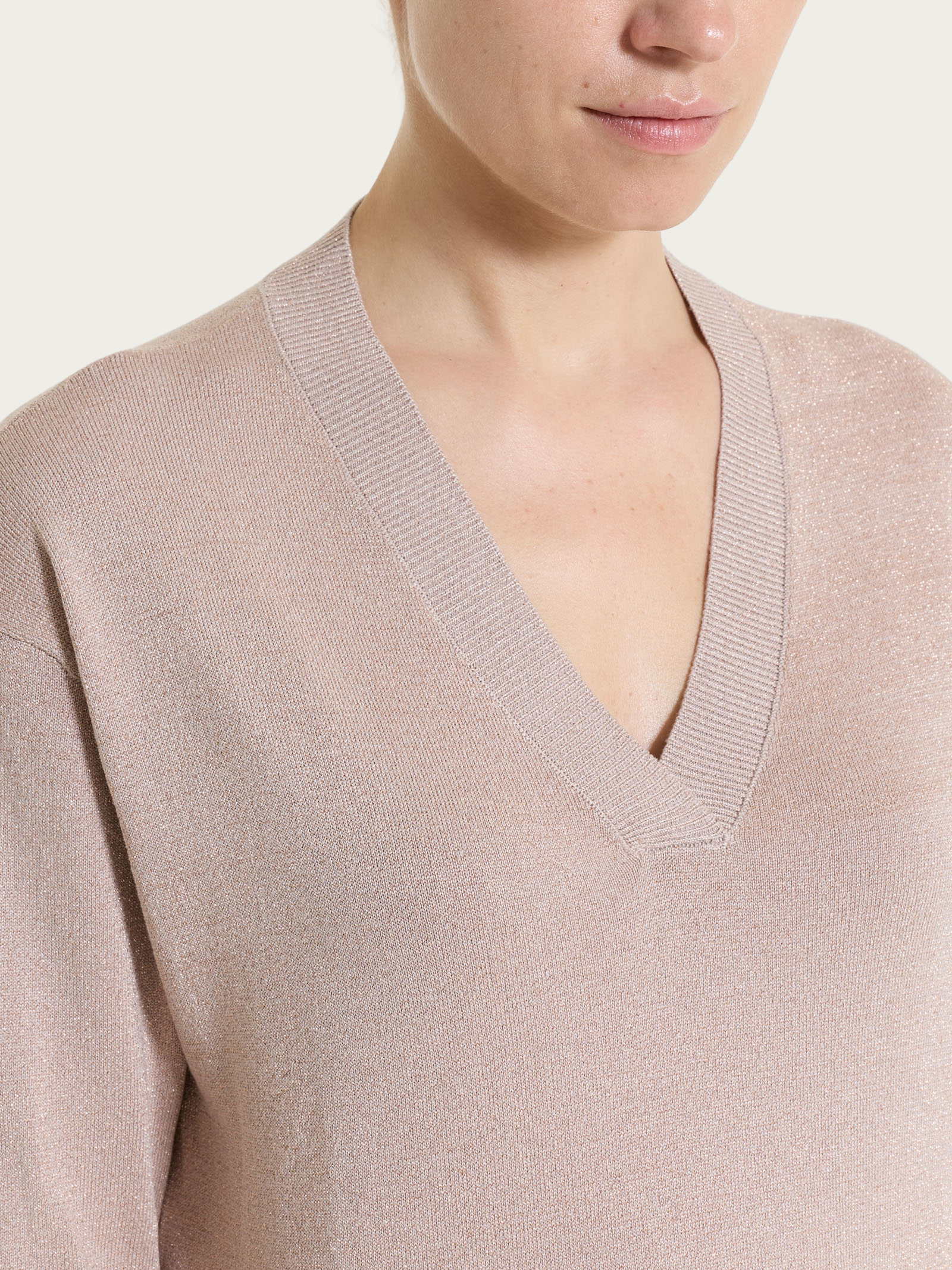 Maglia con scollo a V in Lurex Summertime - Sphinx - Image 3