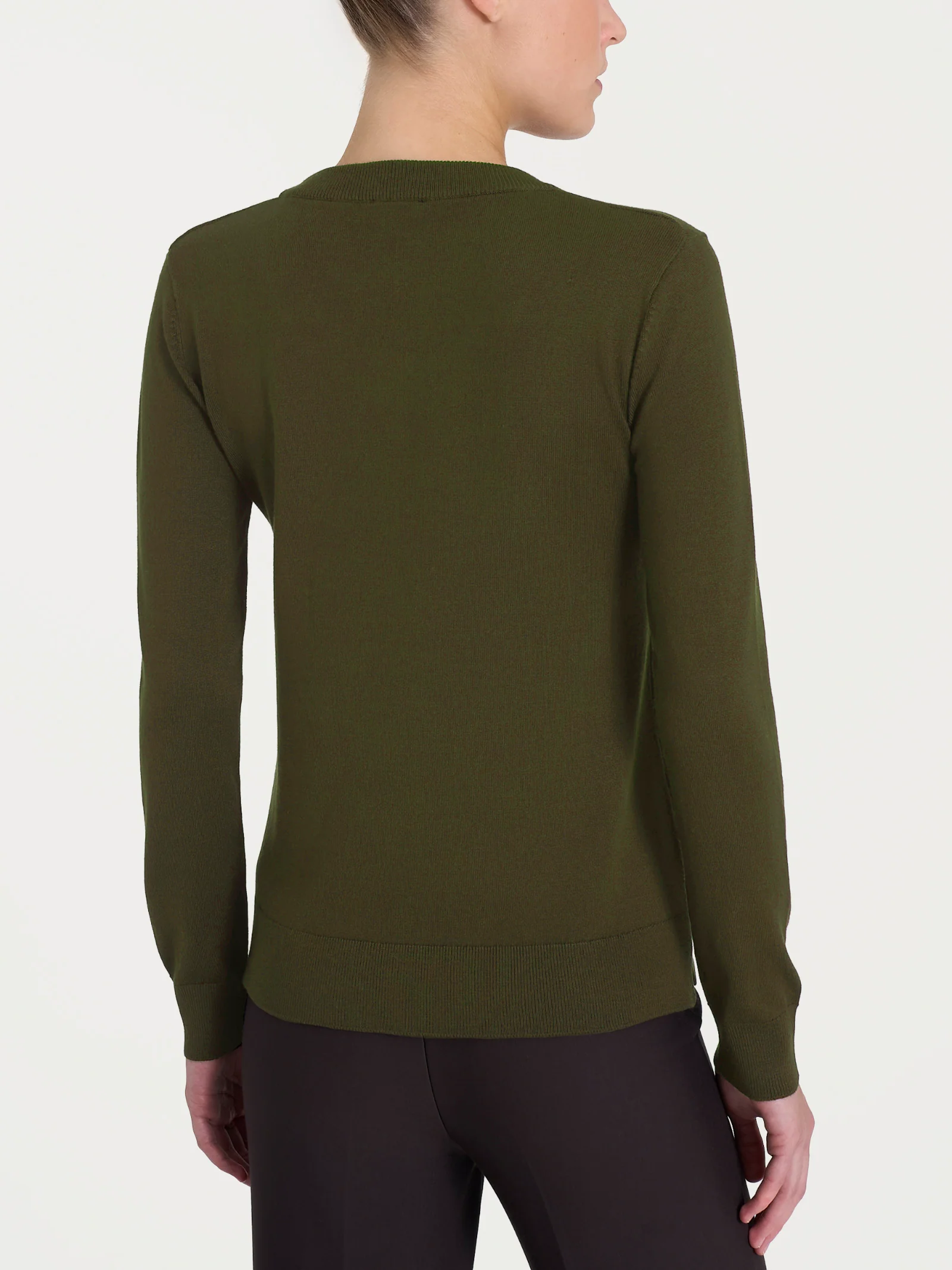 Maglia con scollo madonna Four Seasons - Dark Olive - Image 2