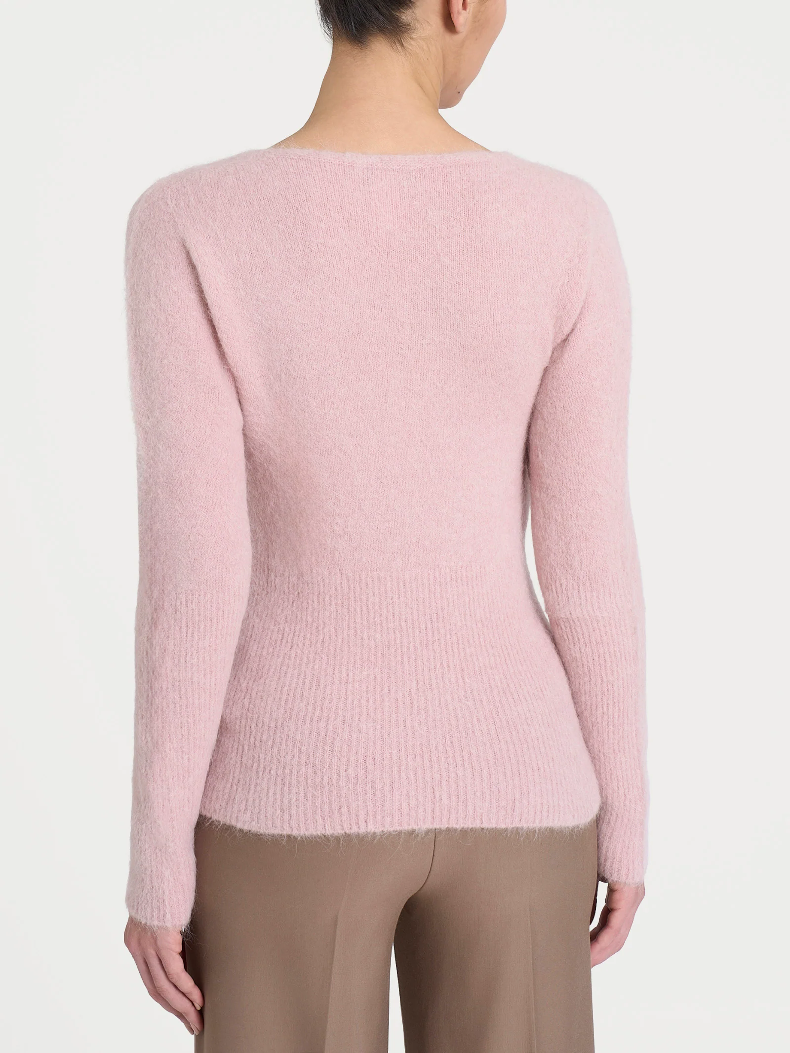 Maglia con scollo madonna in Misto Alpaca - Cameo Rose - Image 2