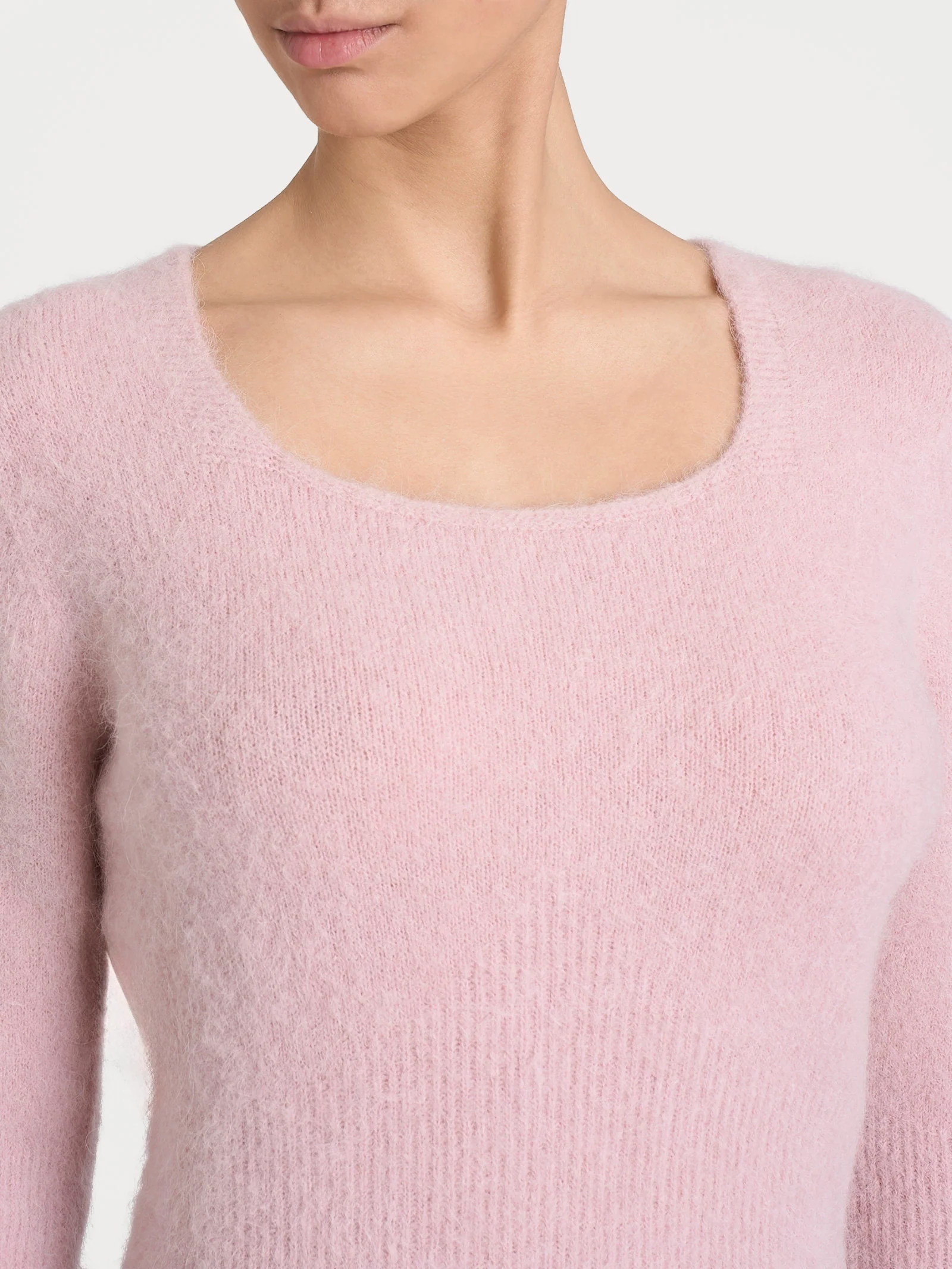 Maglia con scollo madonna in Misto Alpaca - Cameo Rose - Image 3
