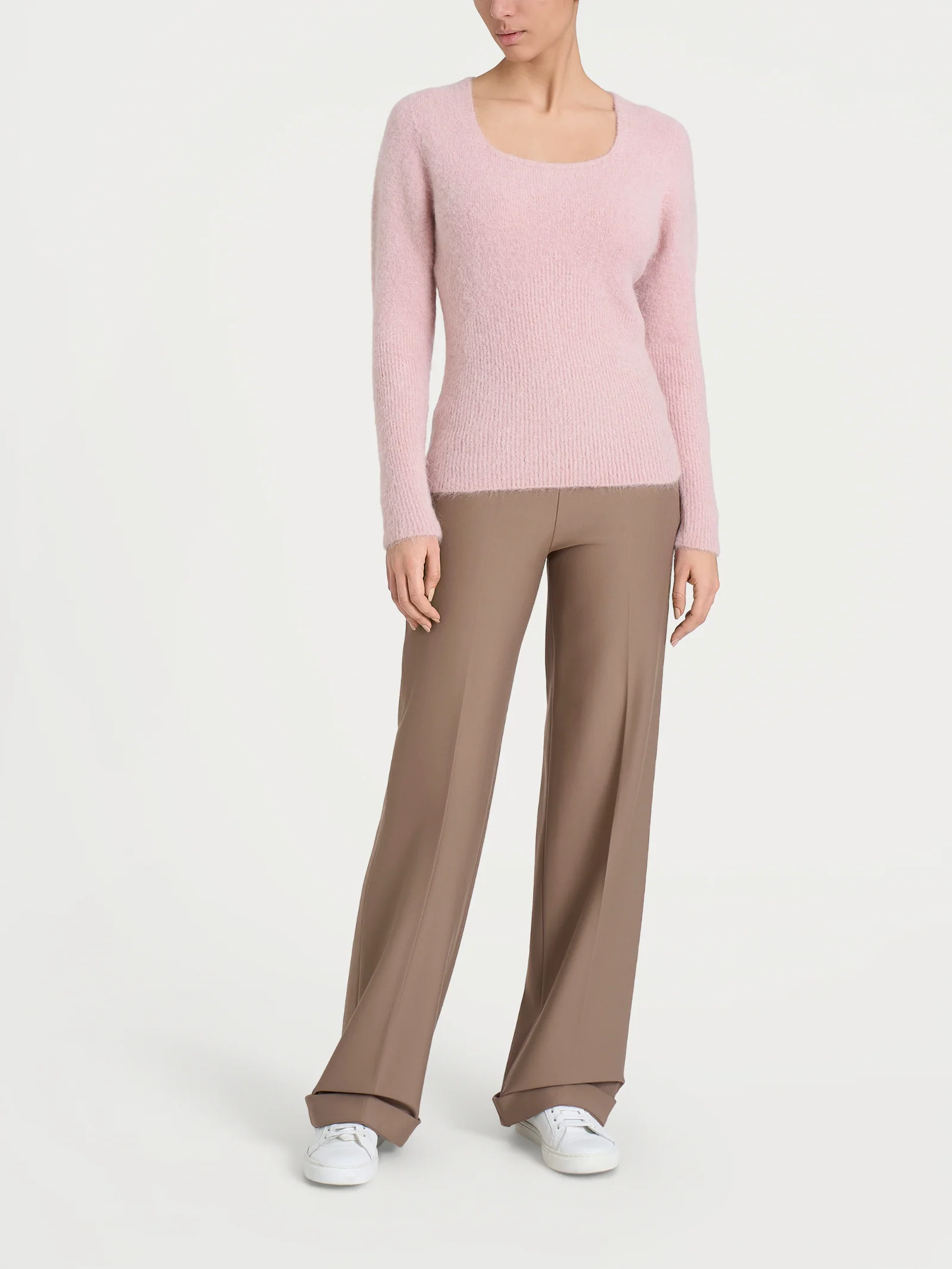 Maglia con scollo madonna in Misto Alpaca - Cameo Rose - Image 4