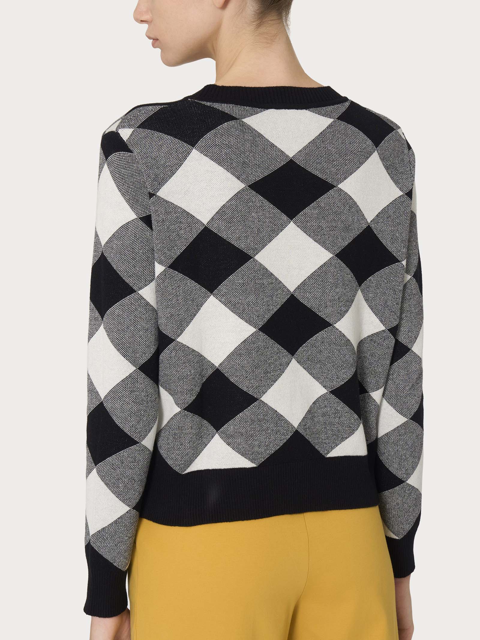 Maglia corta girocollo in filato Winter Cotton  - Fant.Nero - Image 2