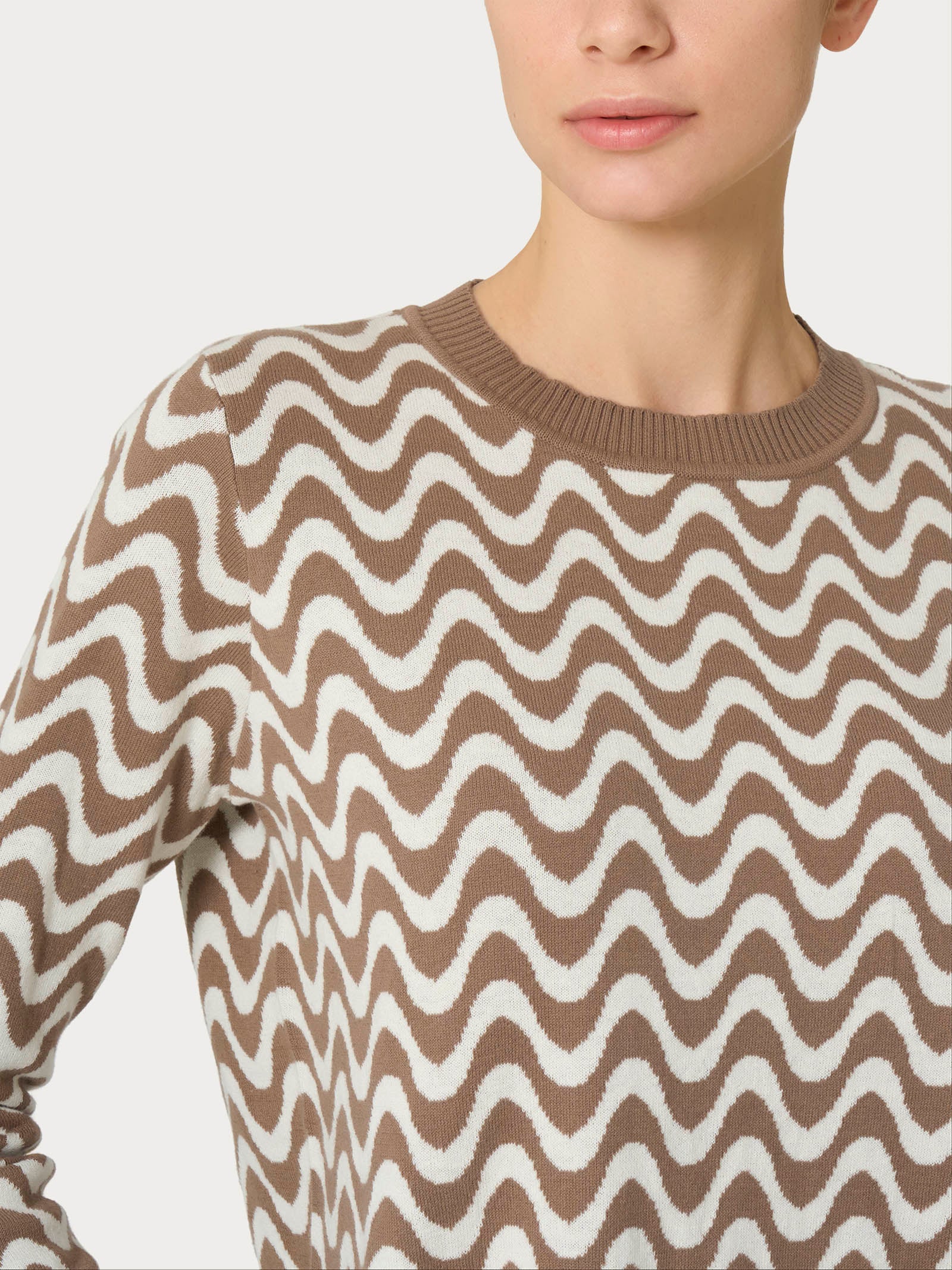 Maglia corta girocollo in filato Winter Cotton - FANT.PINE BARK - Image 3
