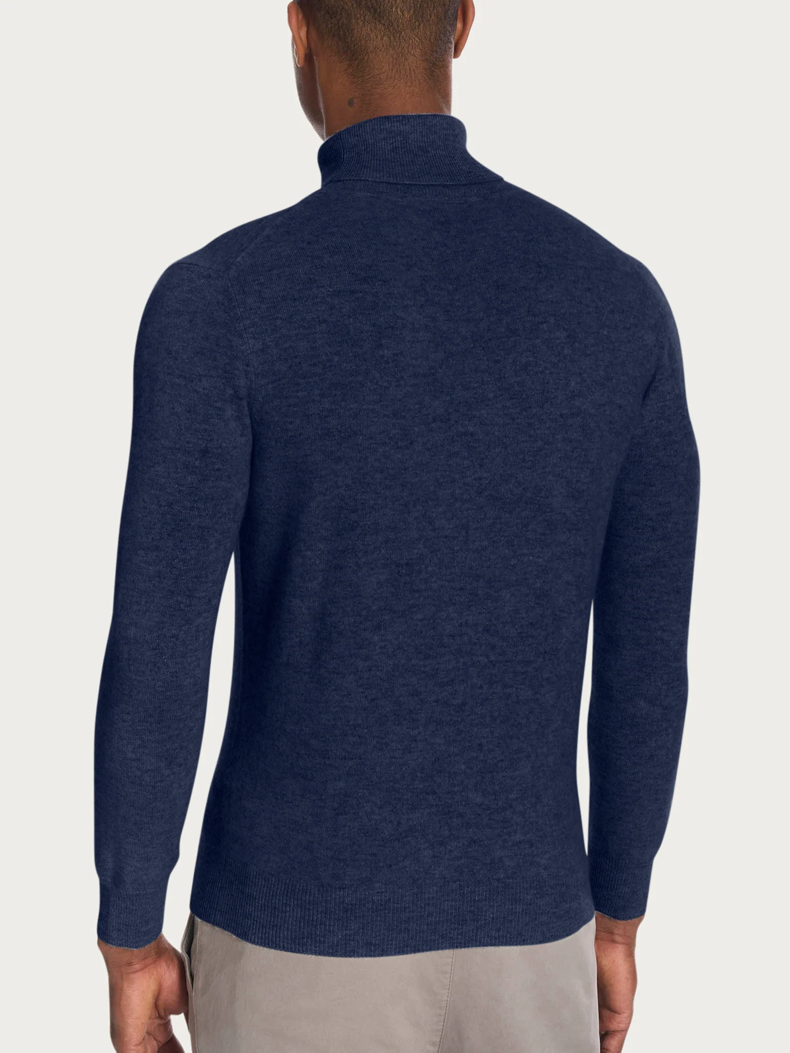 Maglia dolcevita in tessuto Cashmerino - Denim Mel. - Image 2
