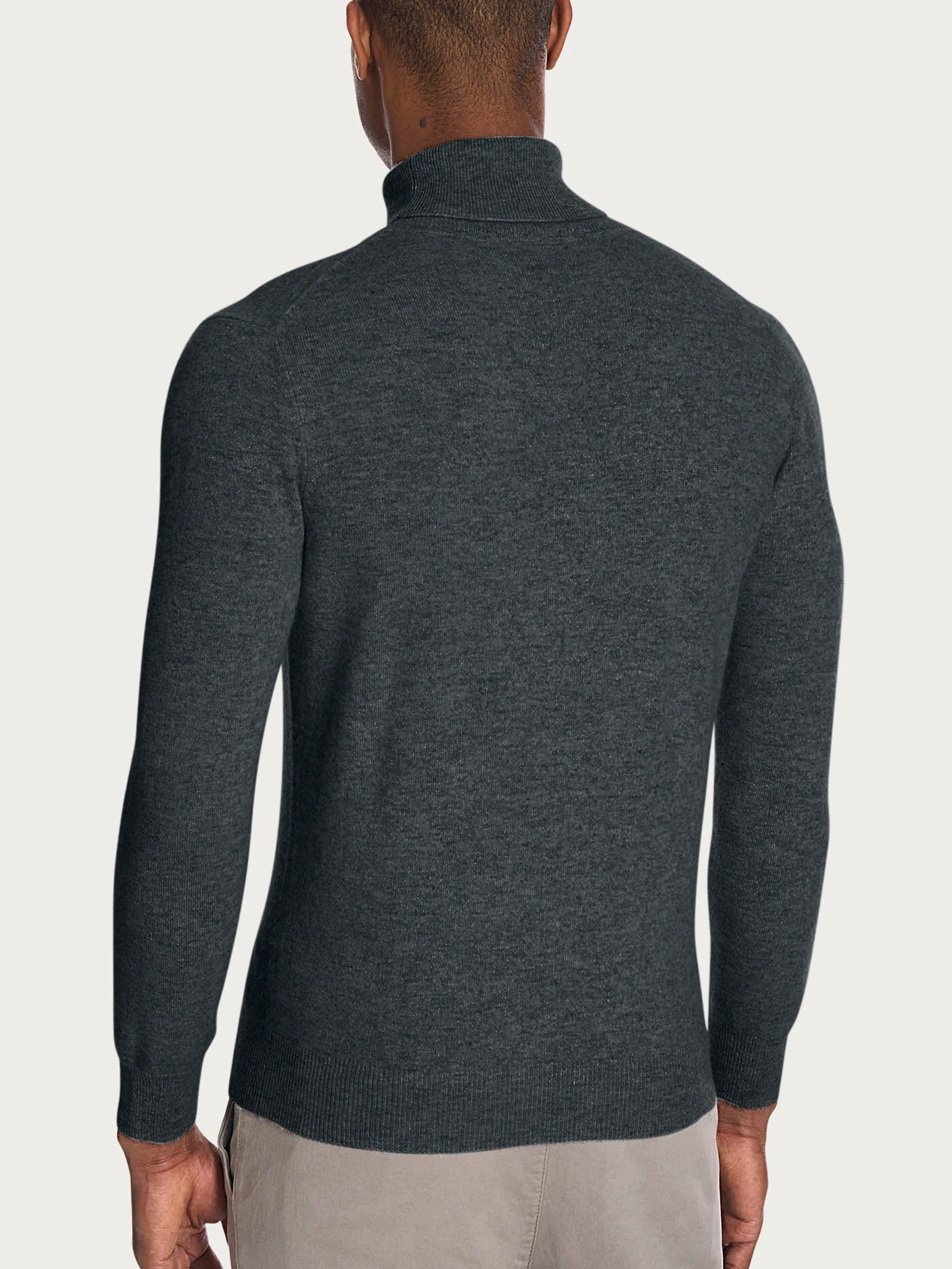 Maglia dolcevita in tessuto Cashmerino - Ardesia Mel. - Image 2