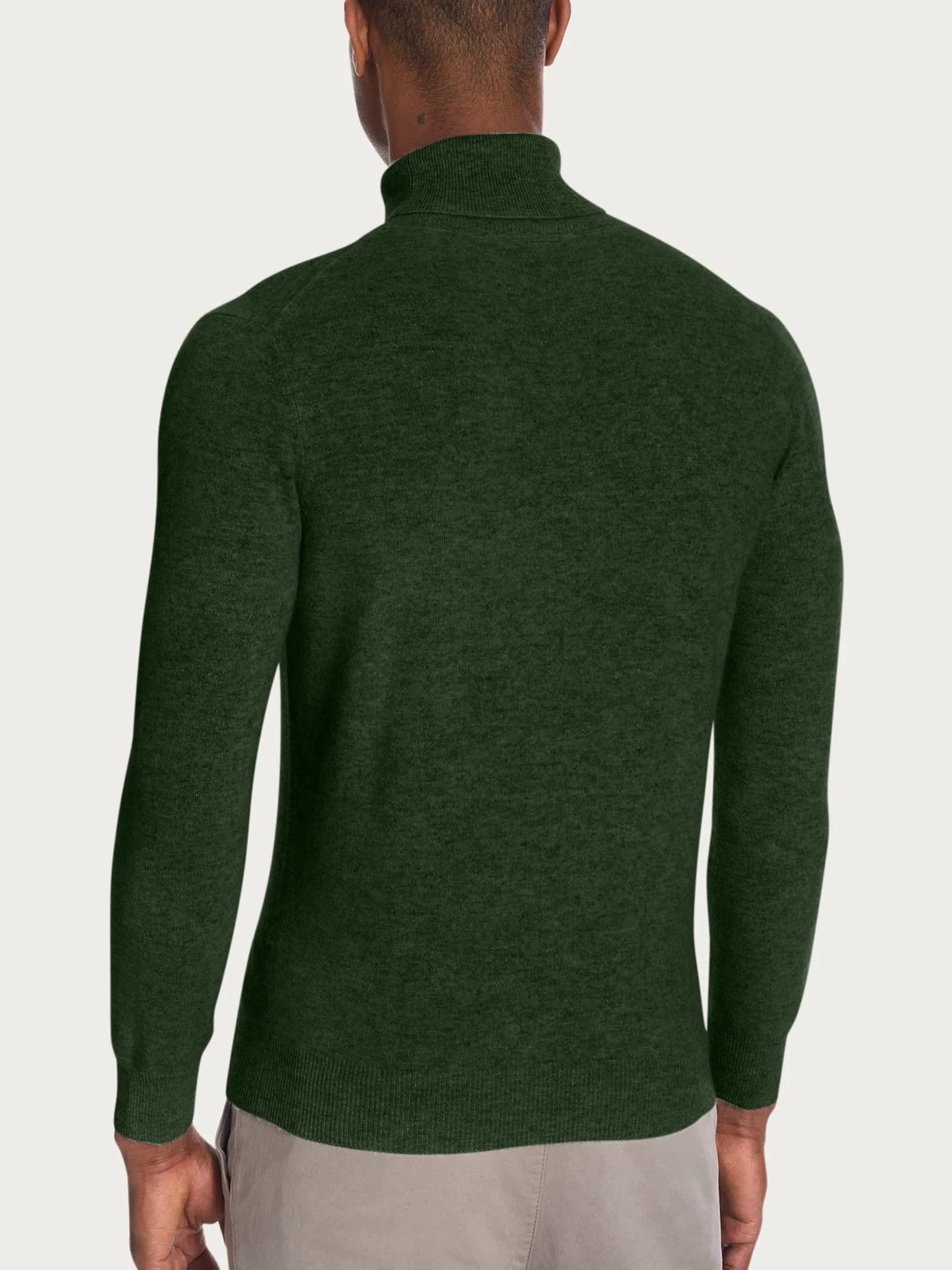 Maglia dolcevita in tessuto Cashmerino - Kombu Green Mel. - Image 2