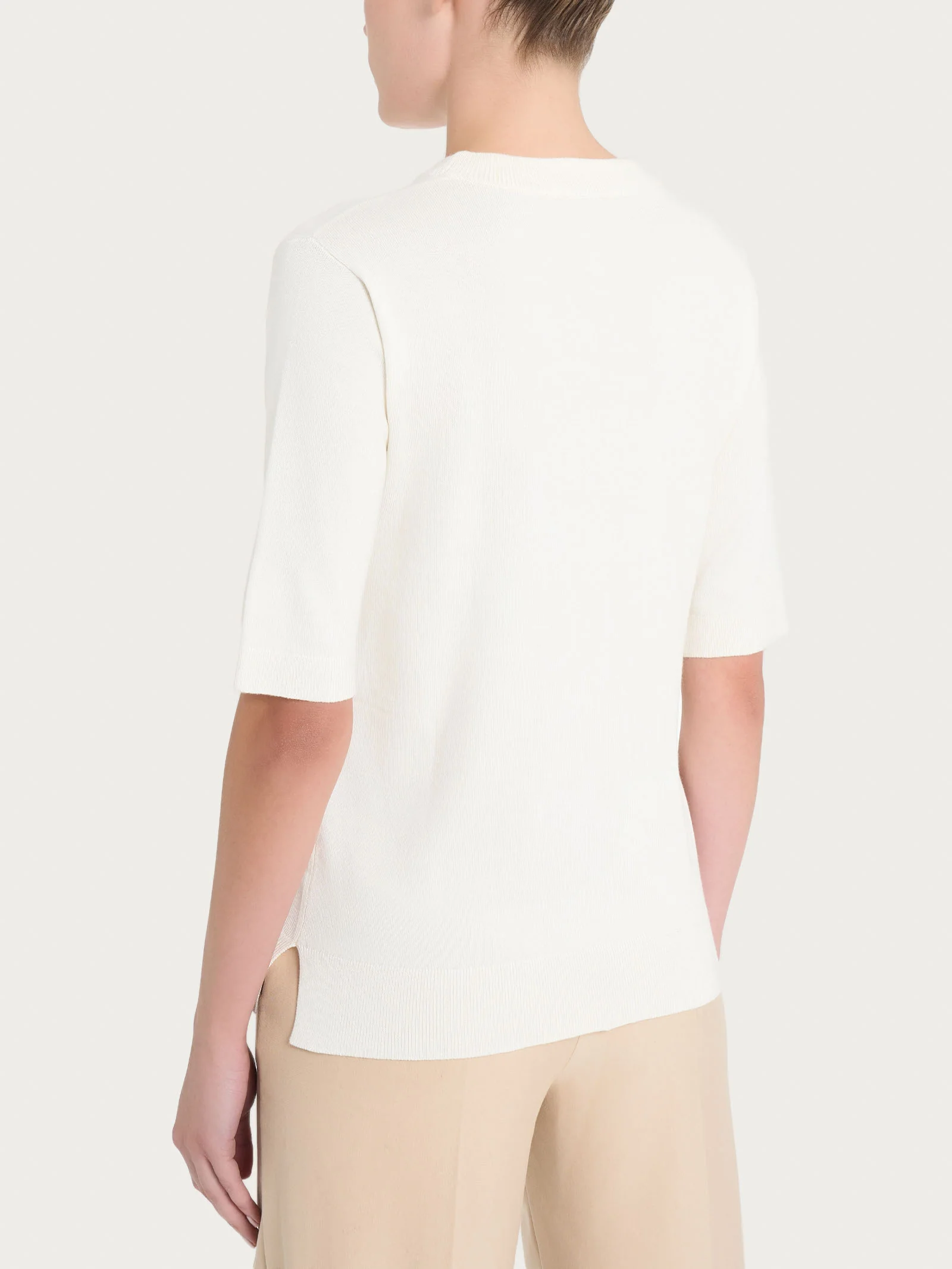 Maglia girocollo a manica corta Four Seasons - Avorio - Image 2