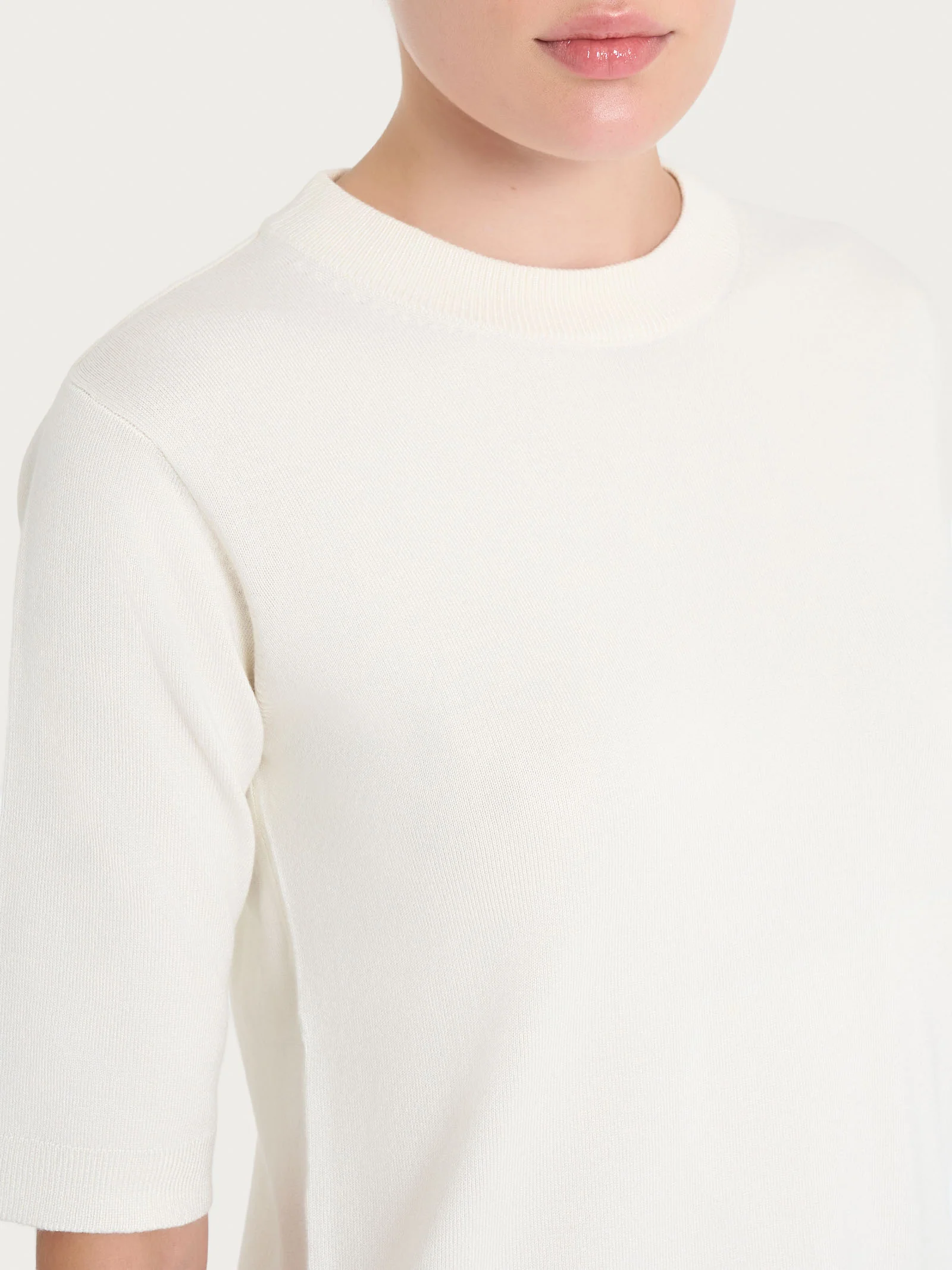 Maglia girocollo a manica corta Four Seasons - Avorio - Image 3