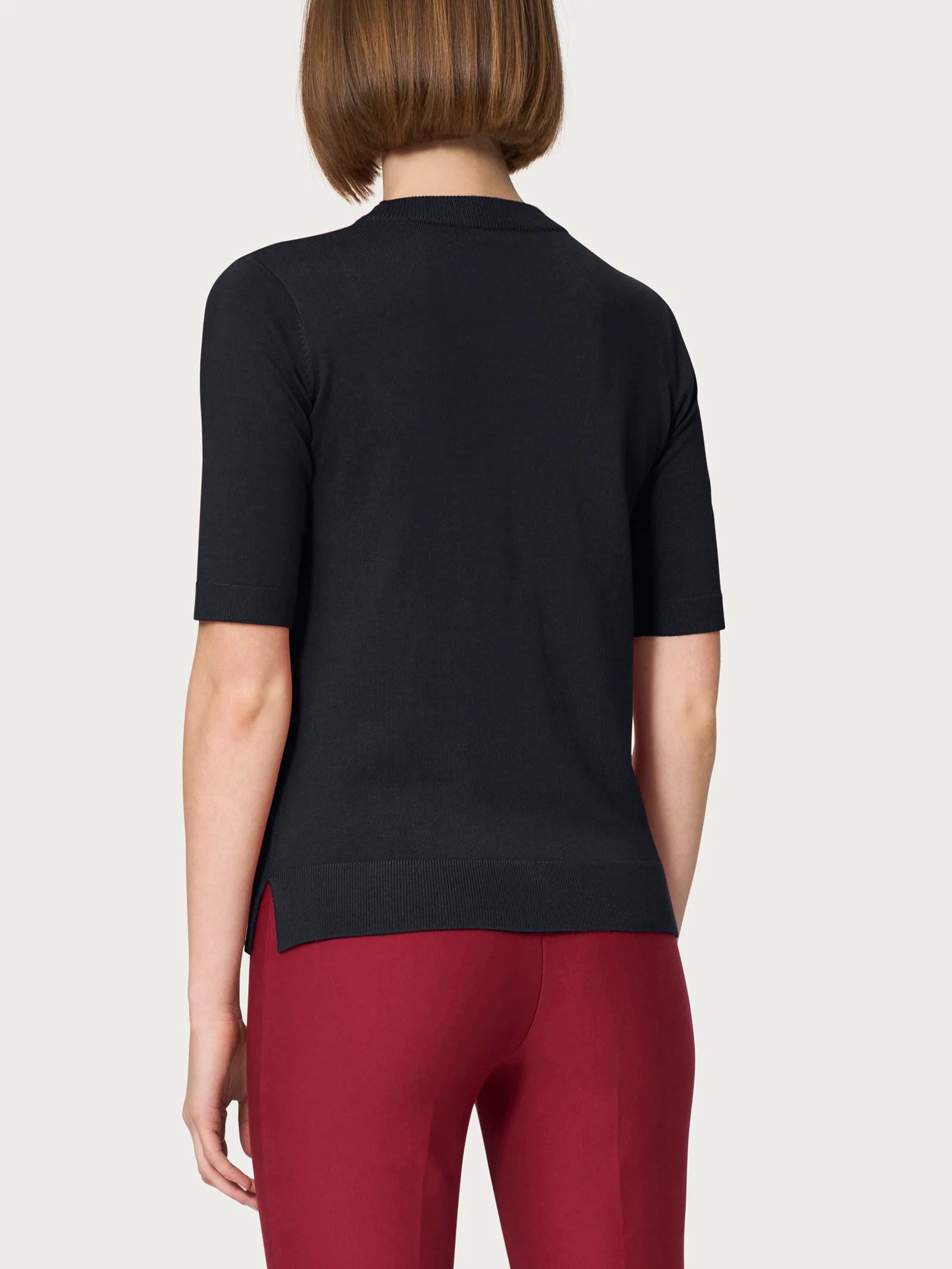 Maglia girocollo a manica corta Four Seasons - Nero - Image 2