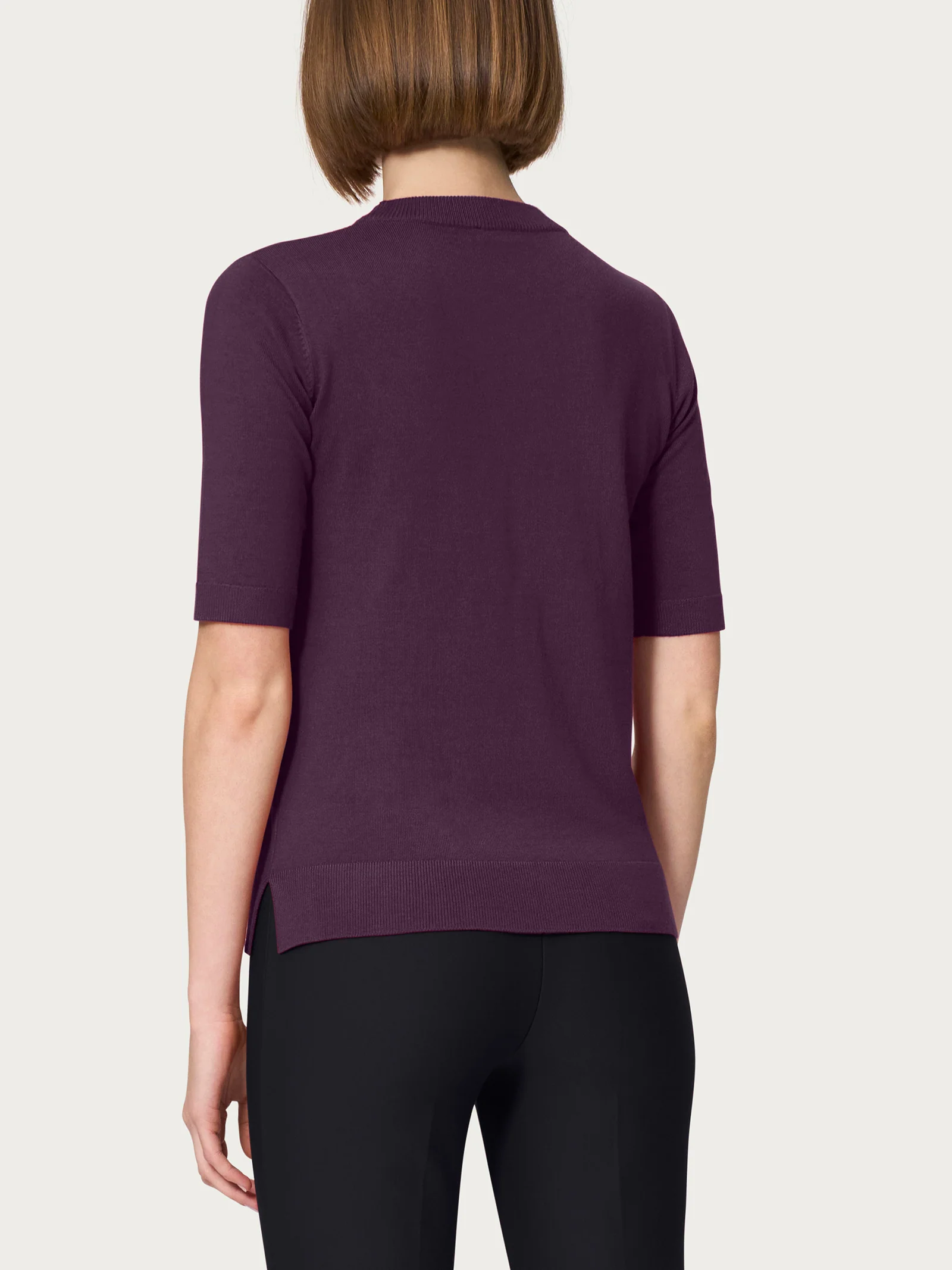 Maglia girocollo a manica corta Four Seasons - Plum Perfect - Image 2