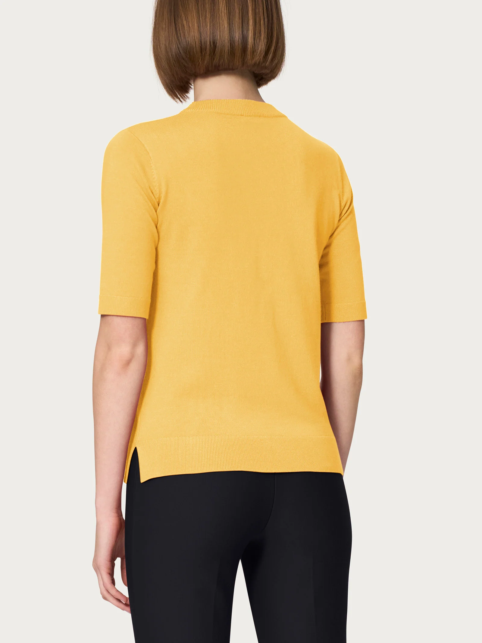 Maglia girocollo a manica corta Four Seasons - Misted Yellow - Image 2