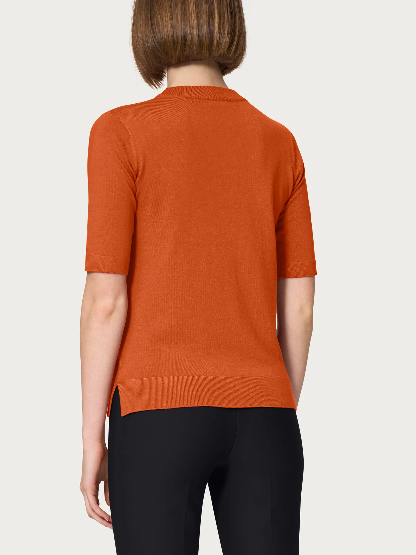 Maglia girocollo a manica corta Four Seasons - Rust - Image 2