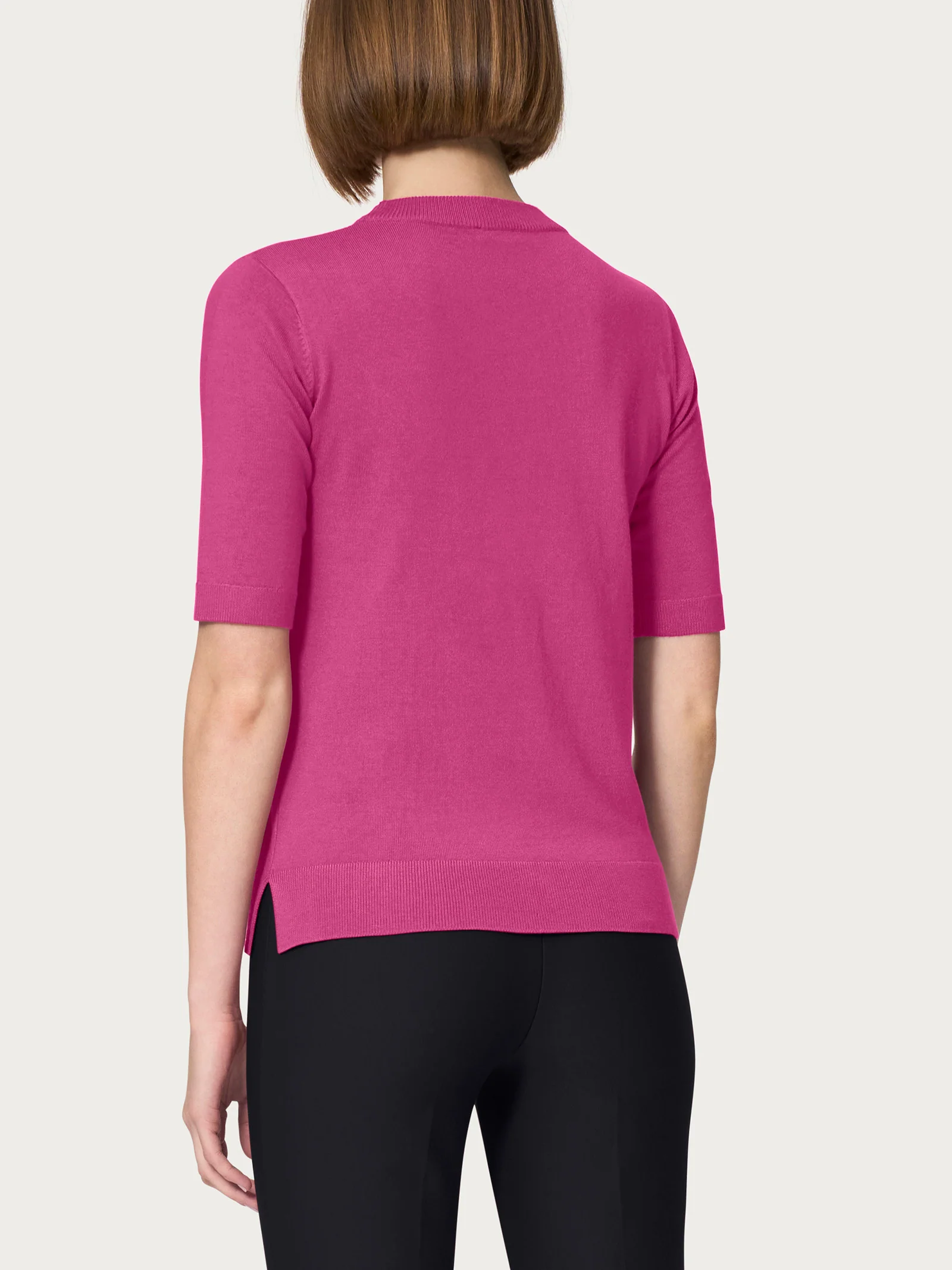 Maglia girocollo a manica corta Four Seasons - Red Violet - Image 2
