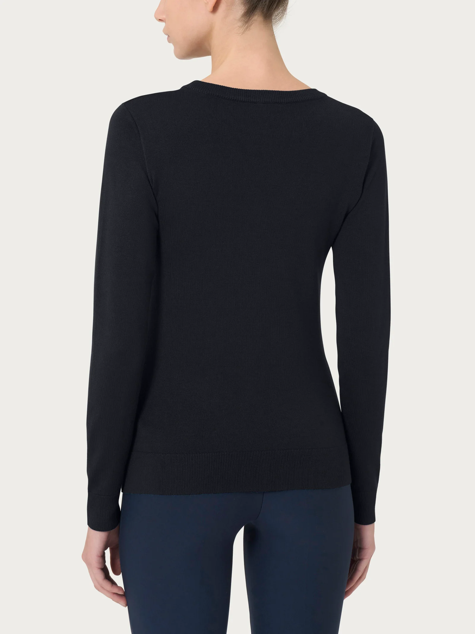 Maglia girocollo a manica lunga Four Seasons - Nero - Image 2