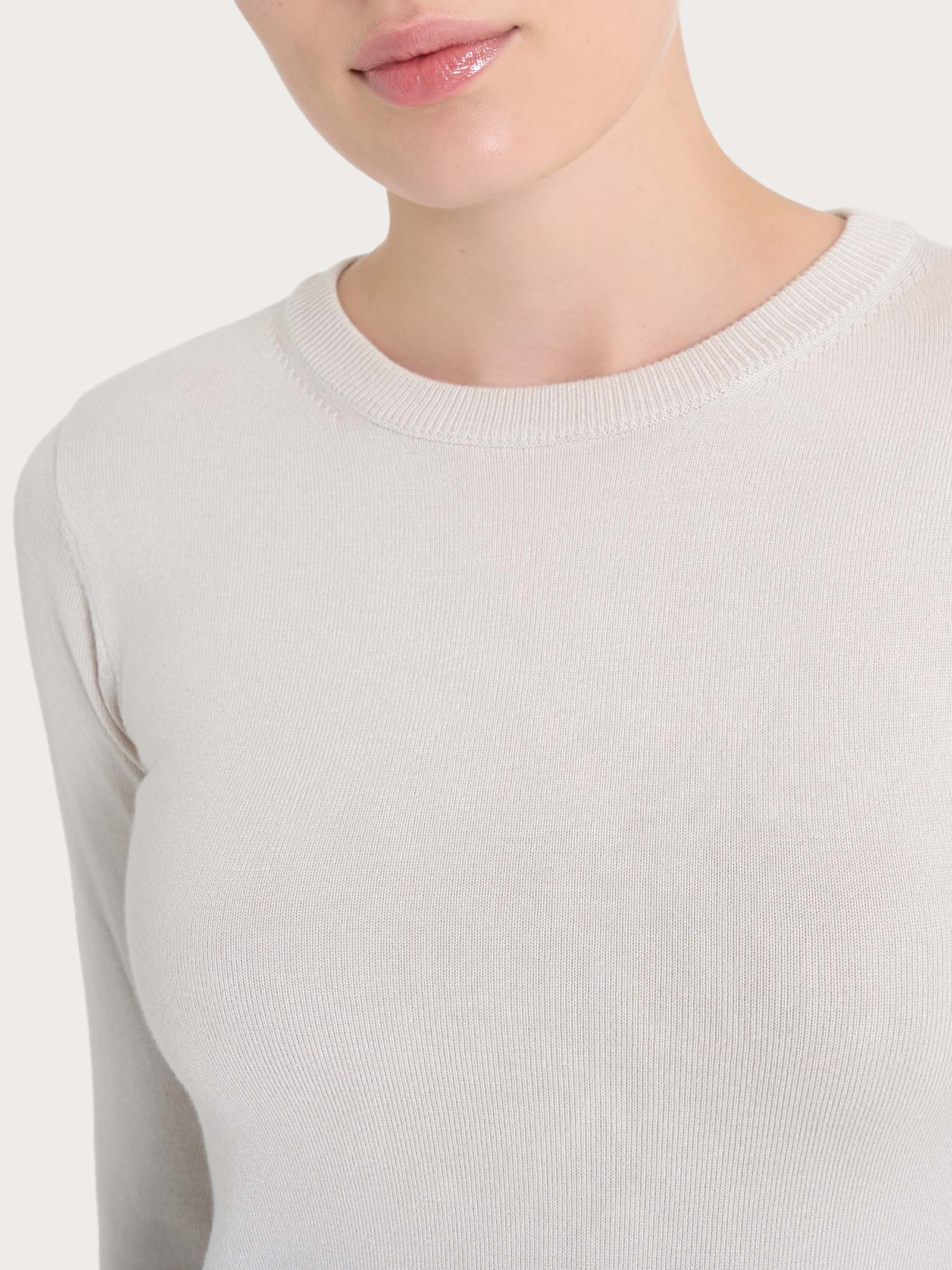 Maglia girocollo a manica lunga Four Seasons - Champignon - Image 3