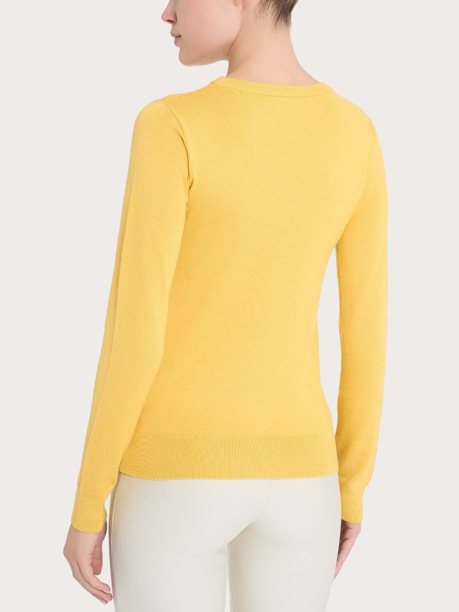 Maglia girocollo a manica lunga Four Seasons - Misted Yellow - Image 2