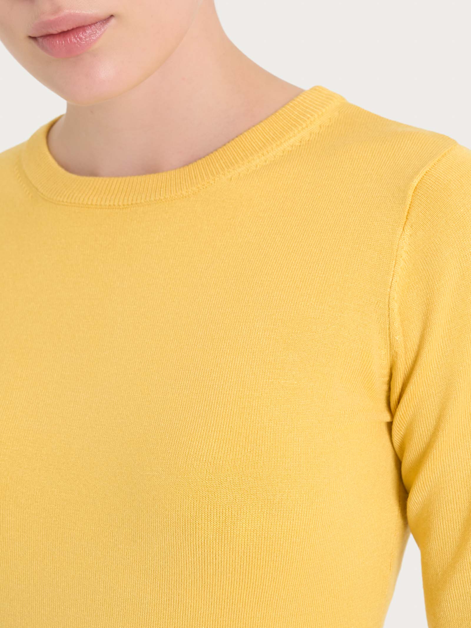 Maglia girocollo a manica lunga Four Seasons - Misted Yellow - Image 3