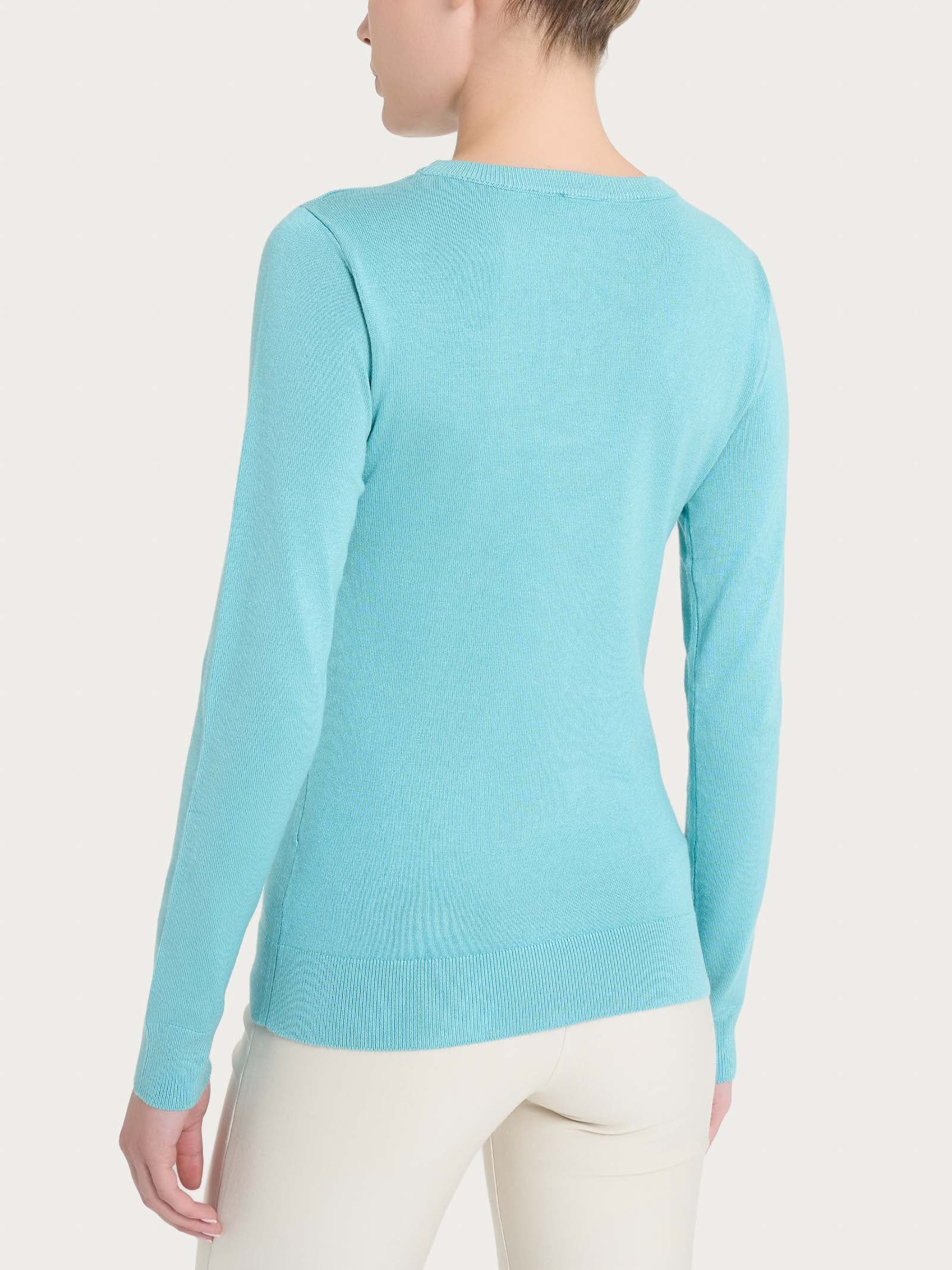 Maglia girocollo a manica lunga Four Seasons - Nile Blue - Image 2