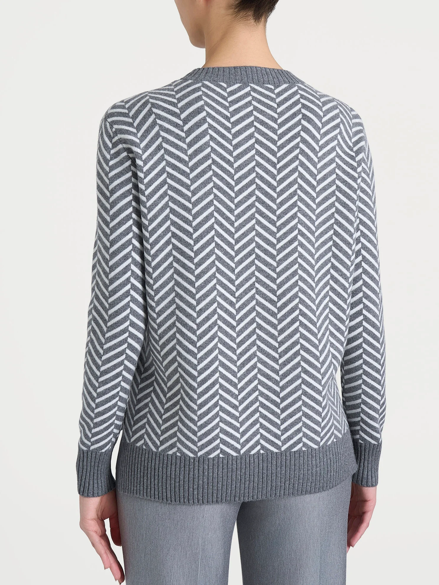 Maglia girocollo con fantasia spigata in Super Soft - Fant. Ferro Mel. - Image 2